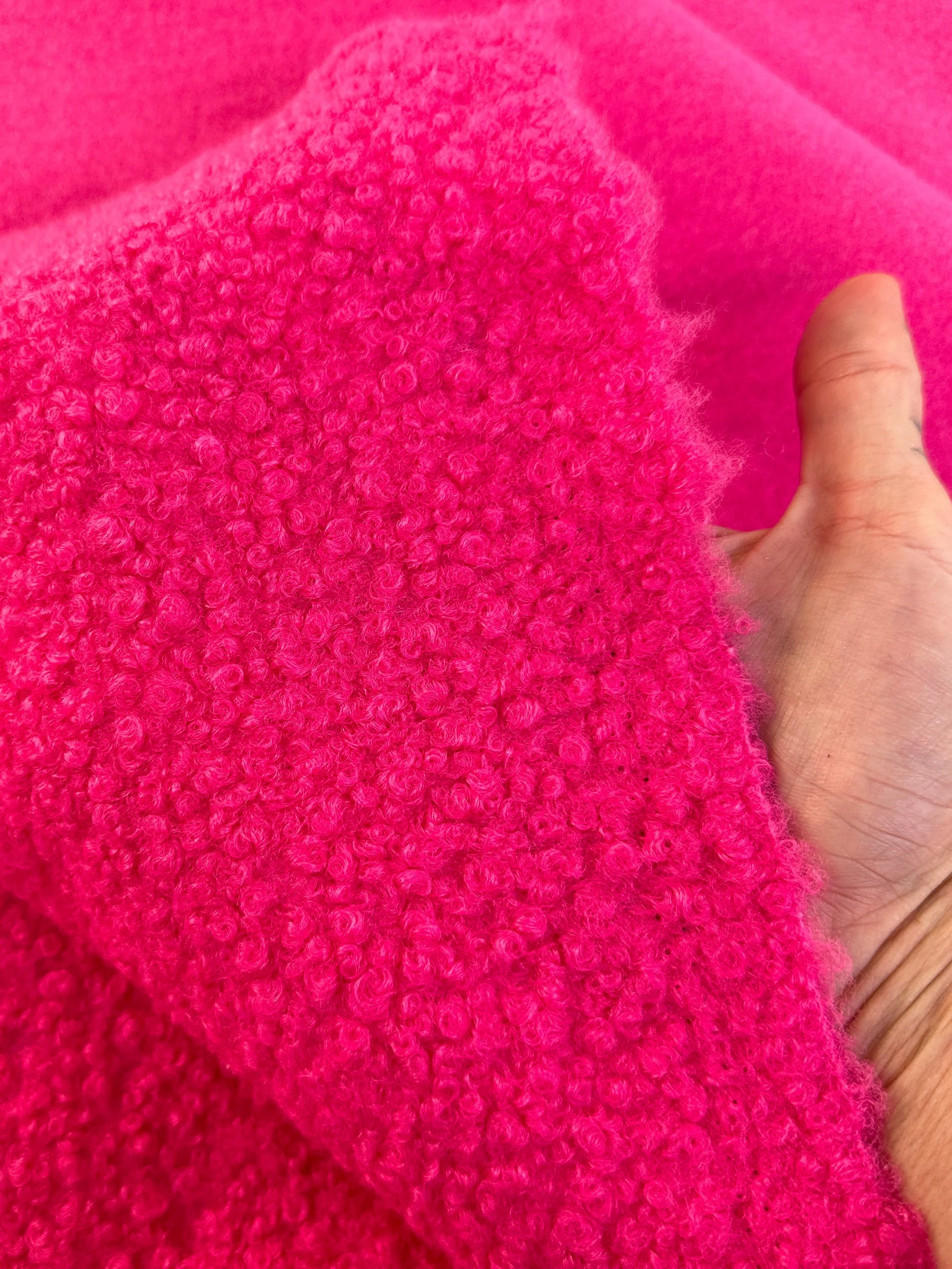 Hot Pink Premium Lamb Faux Wool - Image 7