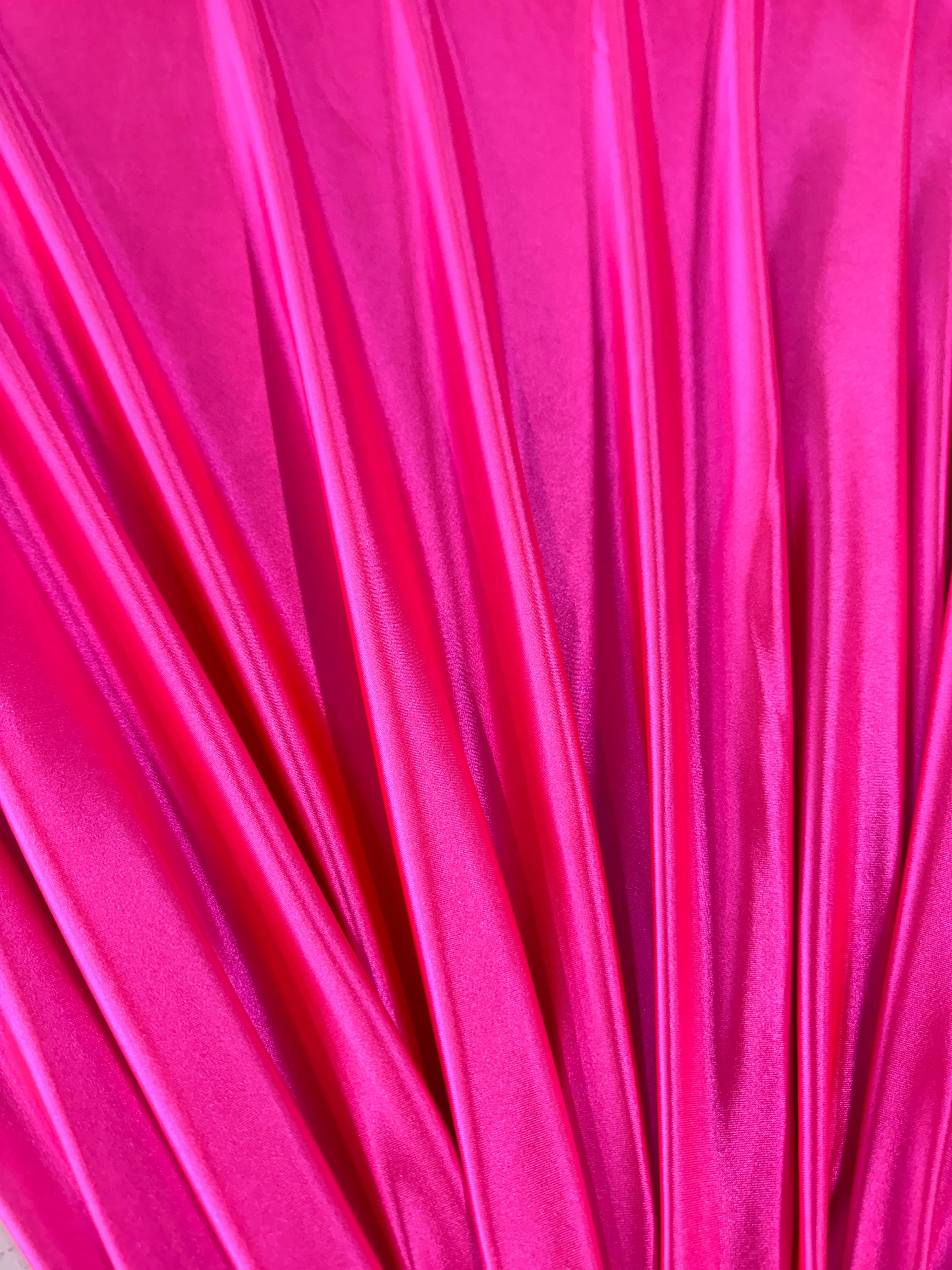 Hot Pink Shiny Nylon Spandex - Image 2
