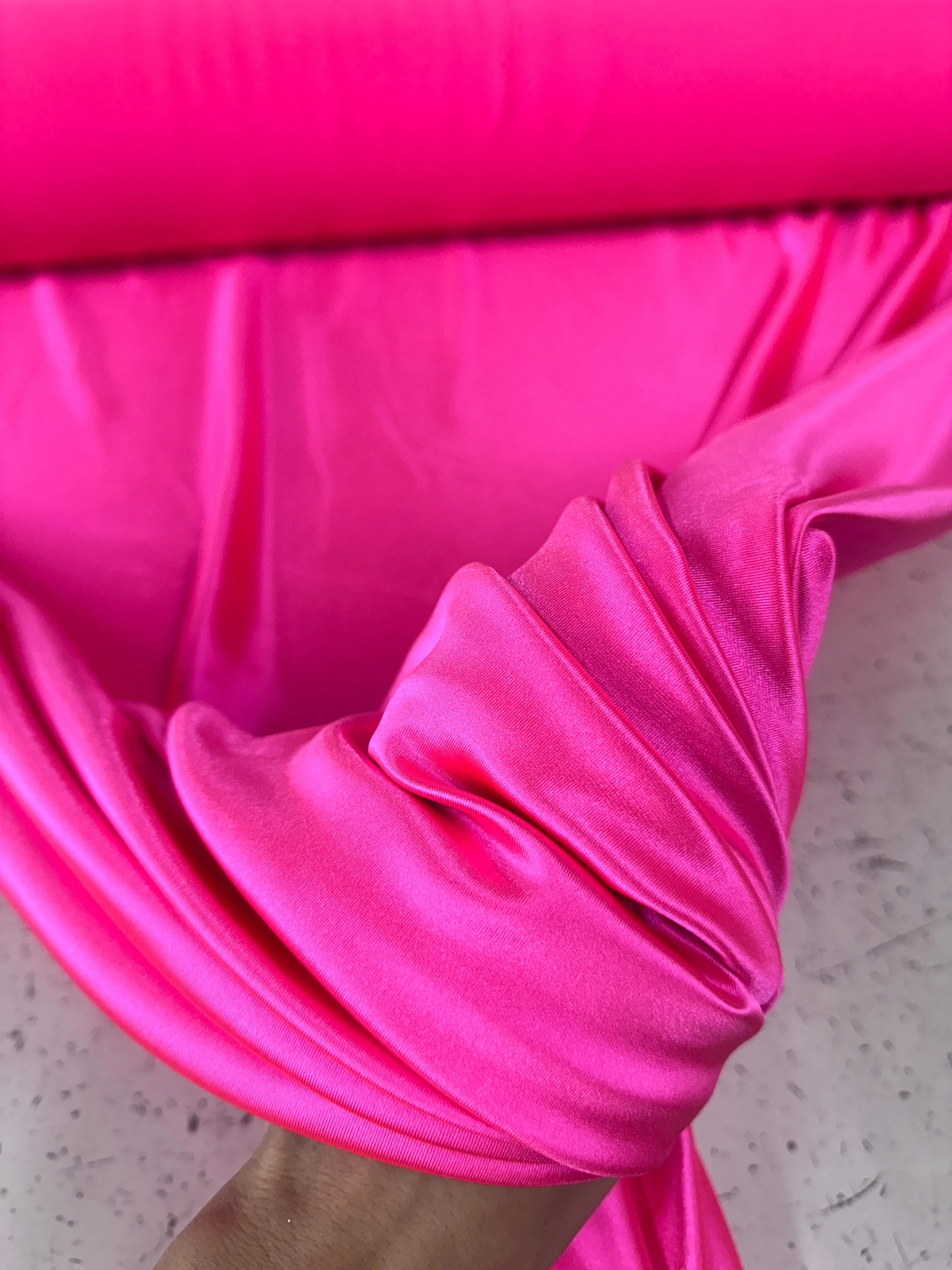 Hot Pink Shiny Nylon Spandex - Image 3