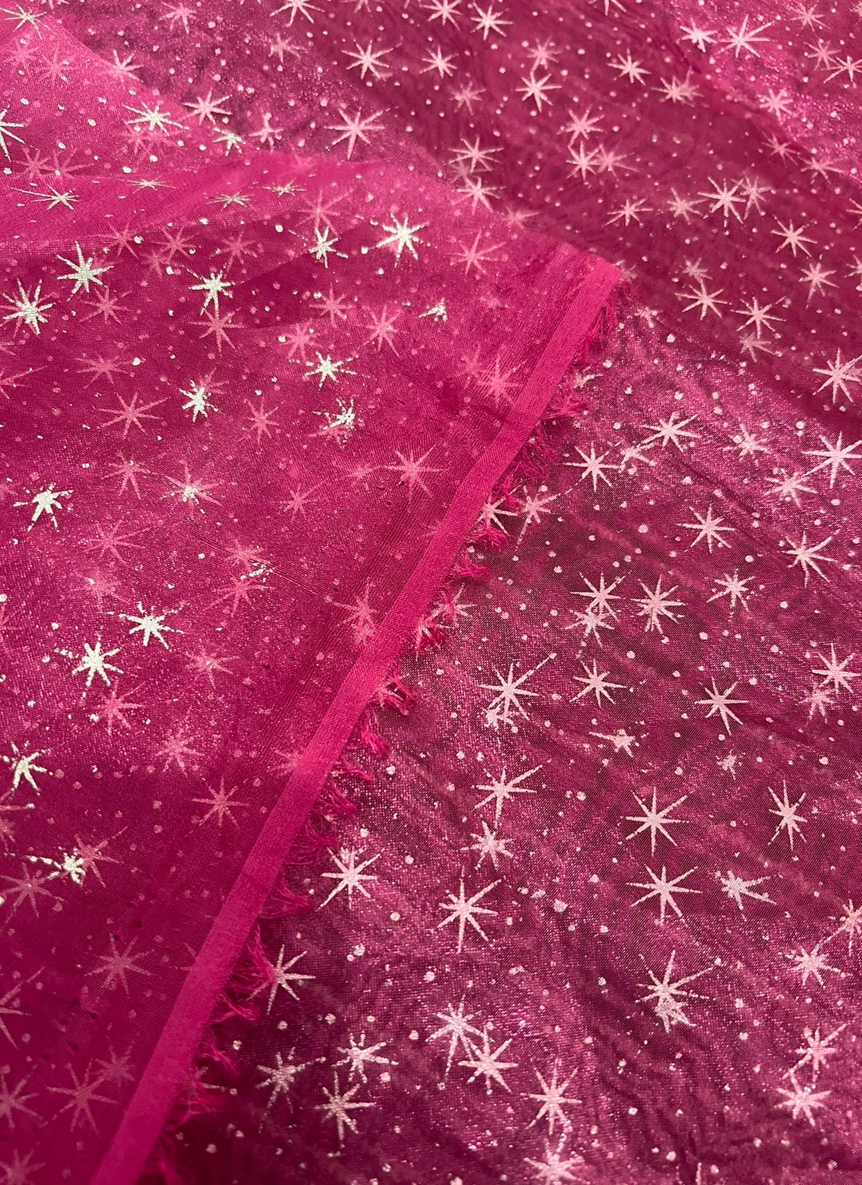 Hot Pink Shooting Star Organza - Image 3