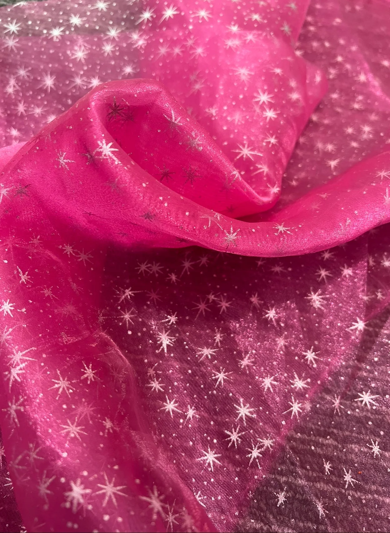 Hot Pink Shooting Star Organza - Image 4