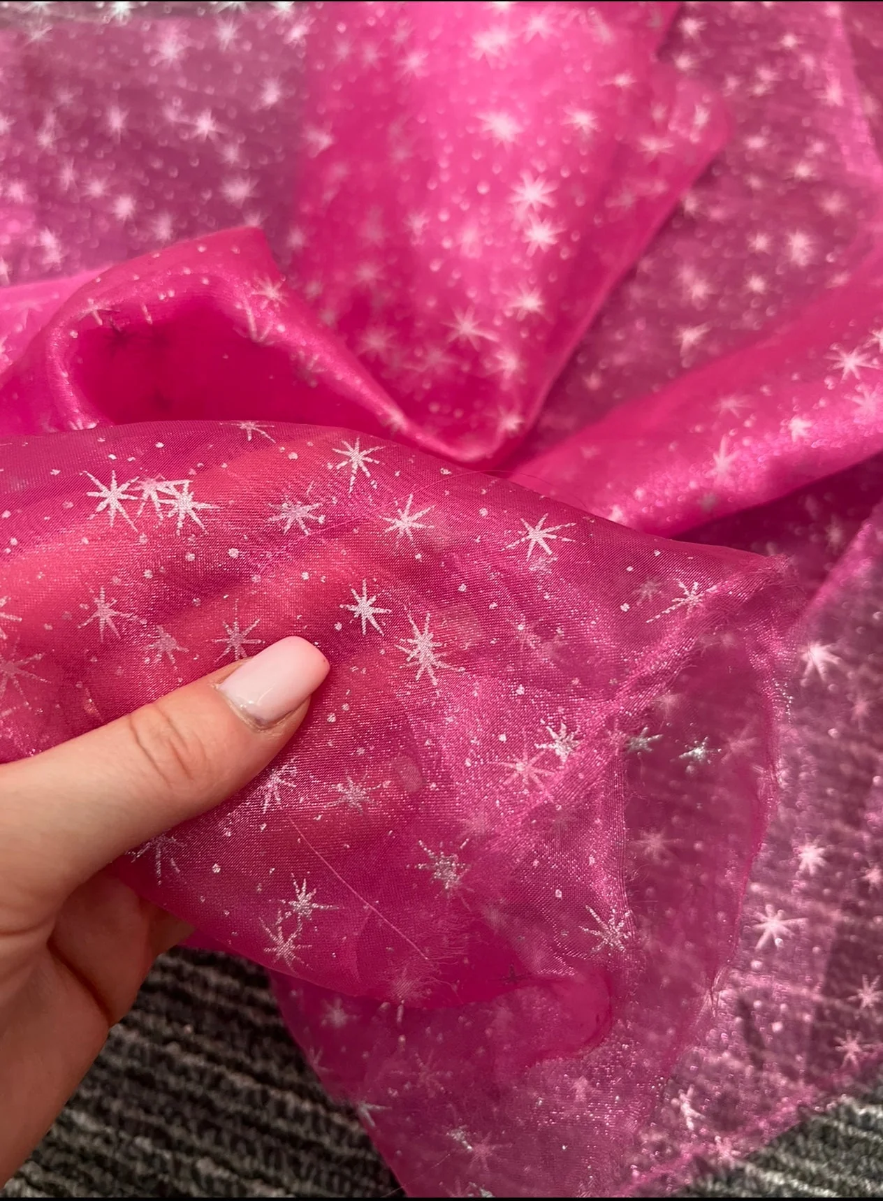 Hot Pink Shooting Star Organza - Image 5
