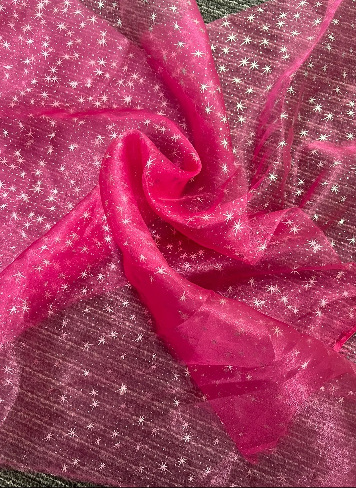 Hot Pink Shooting Star Organza - Image 6
