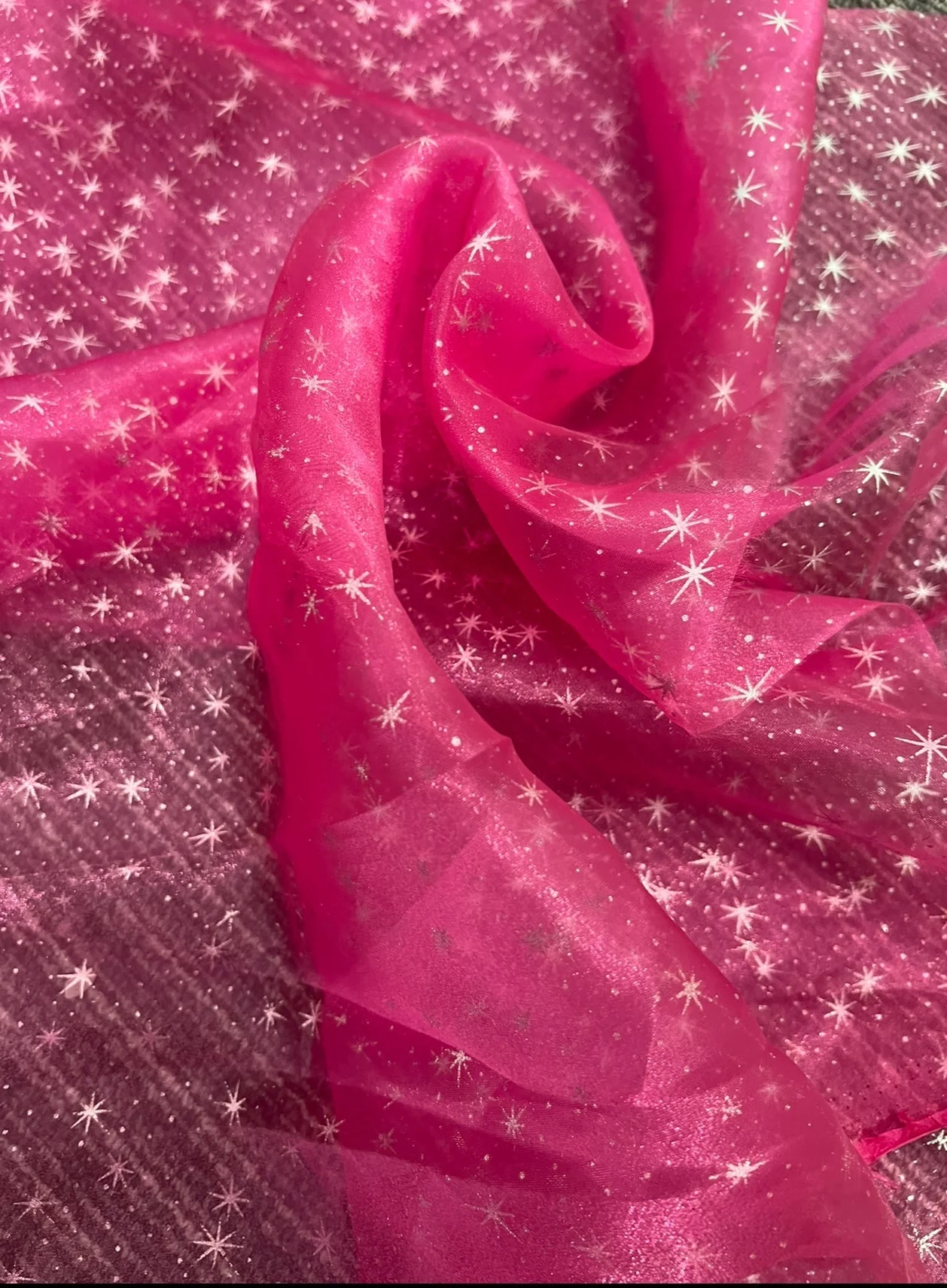 Hot Pink Shooting Star Organza - Image 7