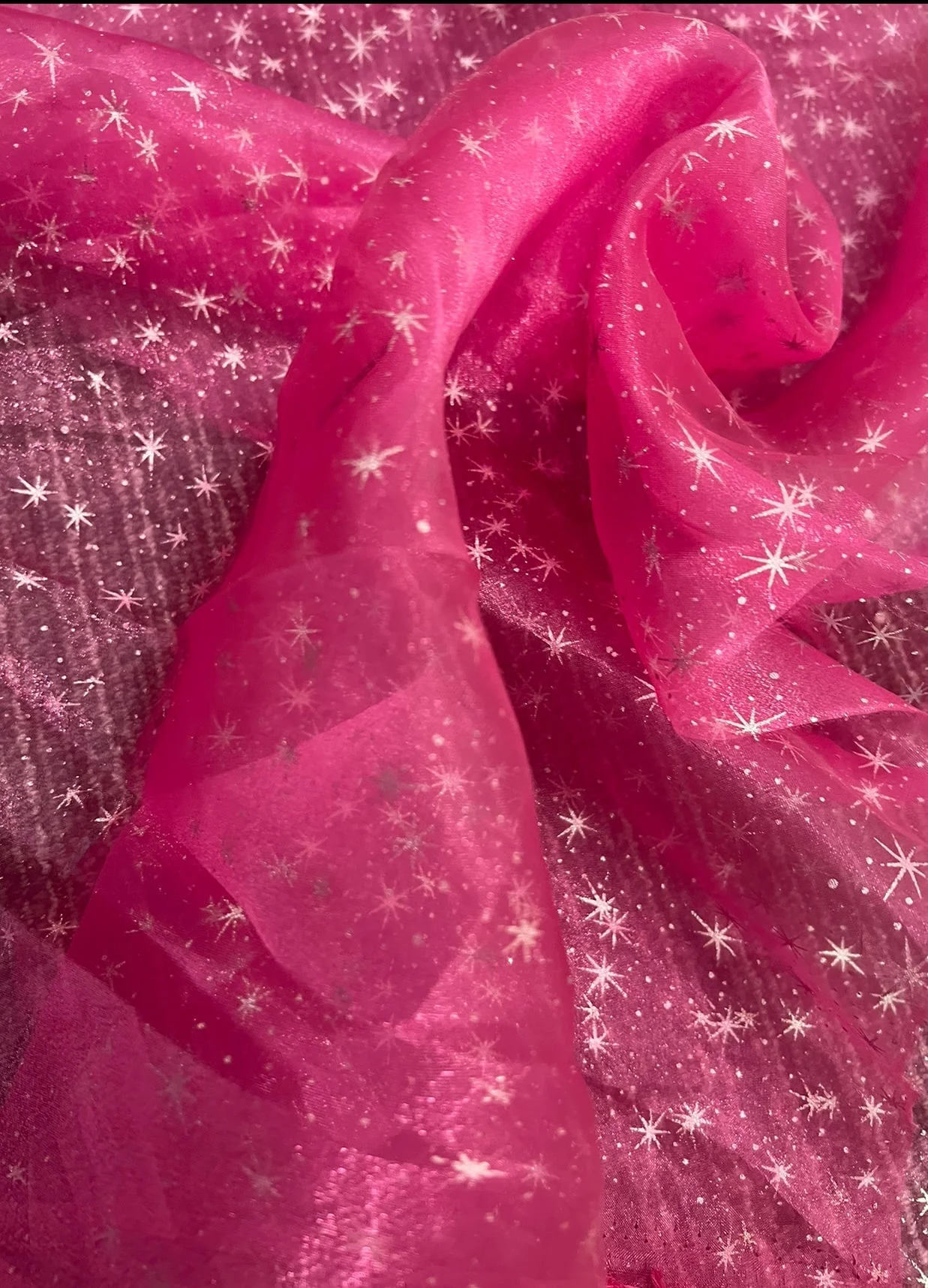 Hot Pink Shooting Star Organza - Image 8