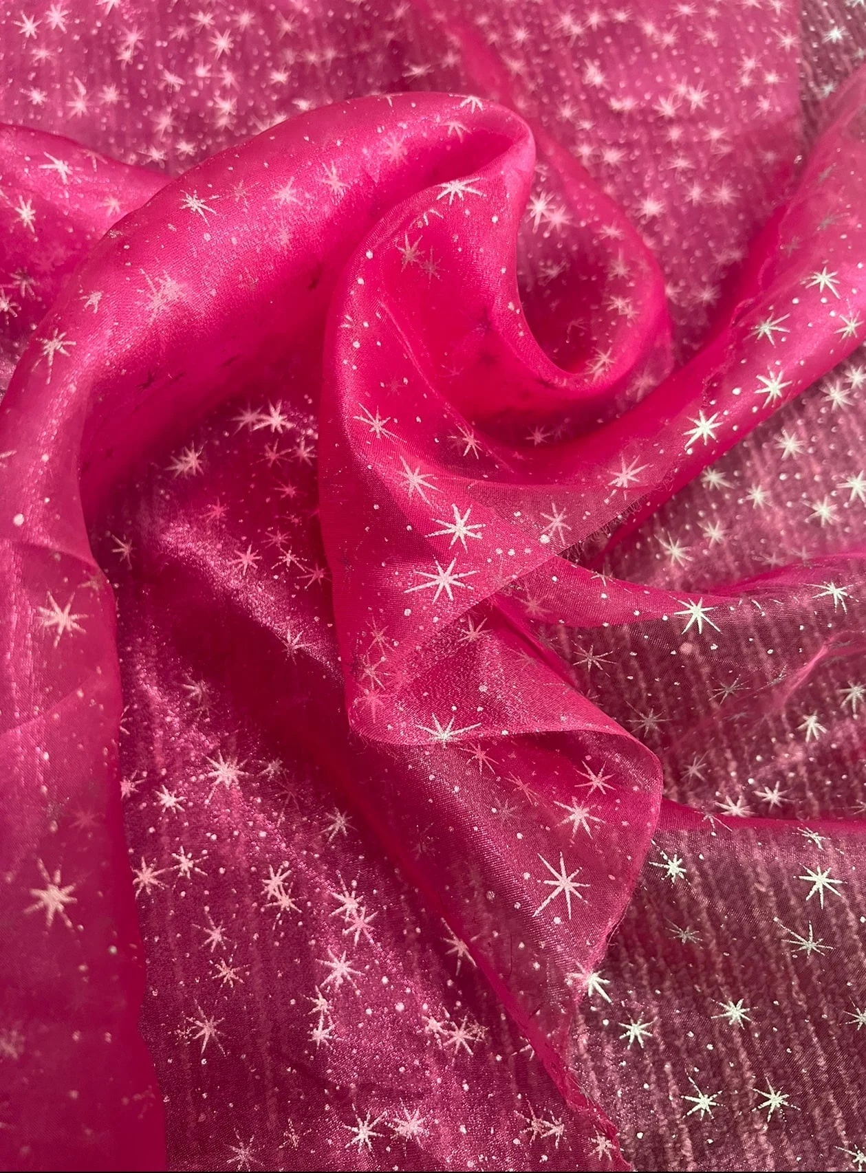 Hot Pink Shooting Star Organza - Image 9