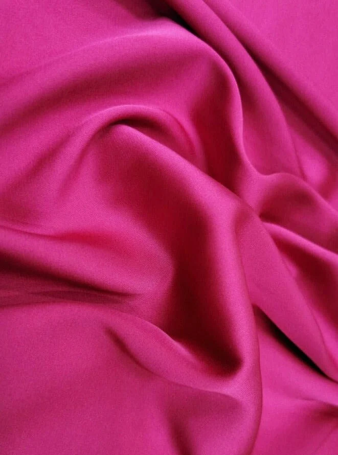 Hot Pink Silky Stretch Satin - Image 3