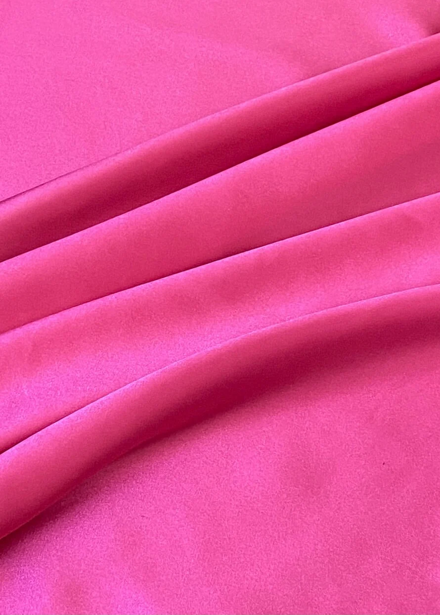 Hot Pink Silky Stretch Satin - Image 9