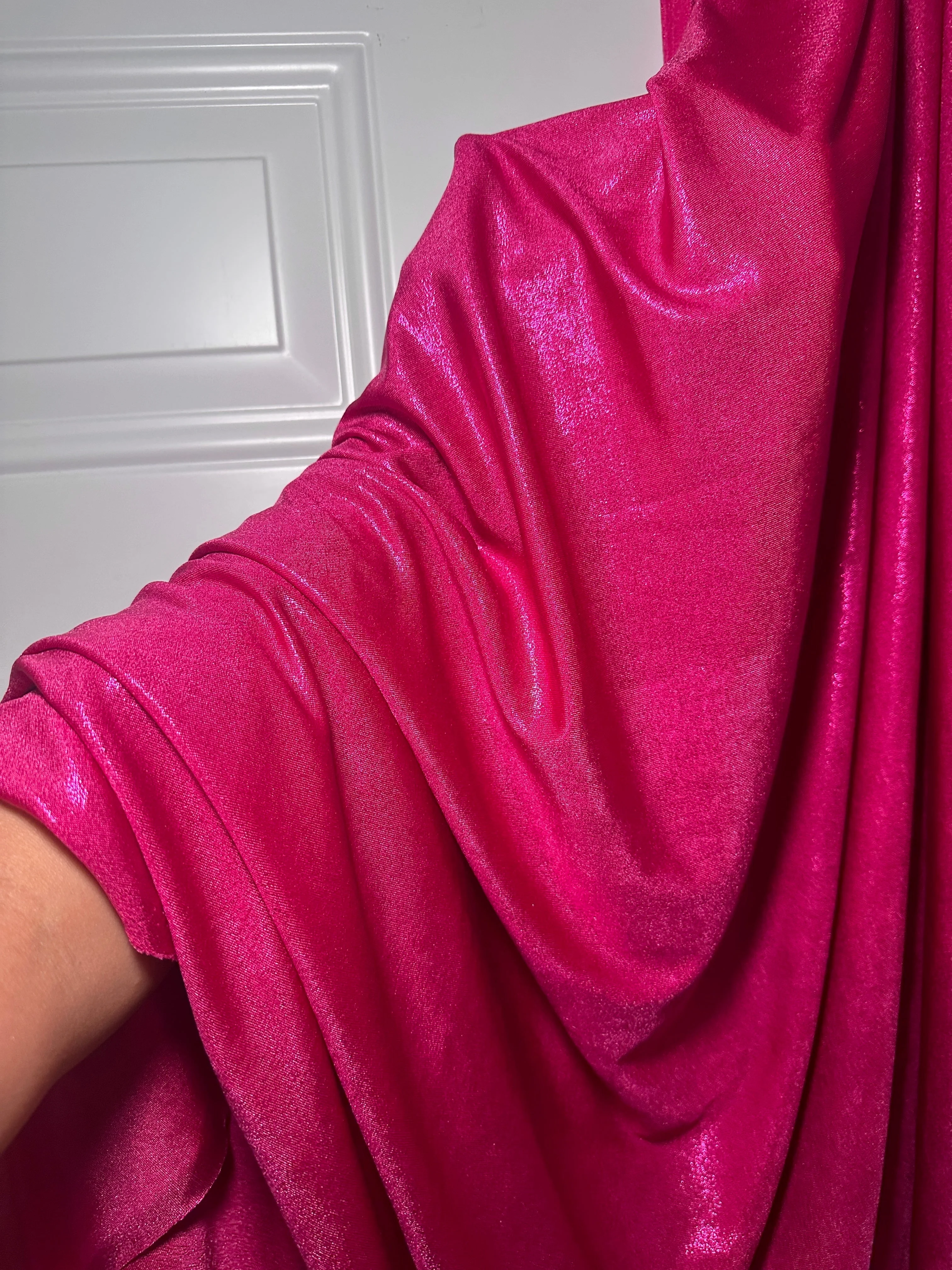Hot Pink Slinky Foiled Jersey - Image 10