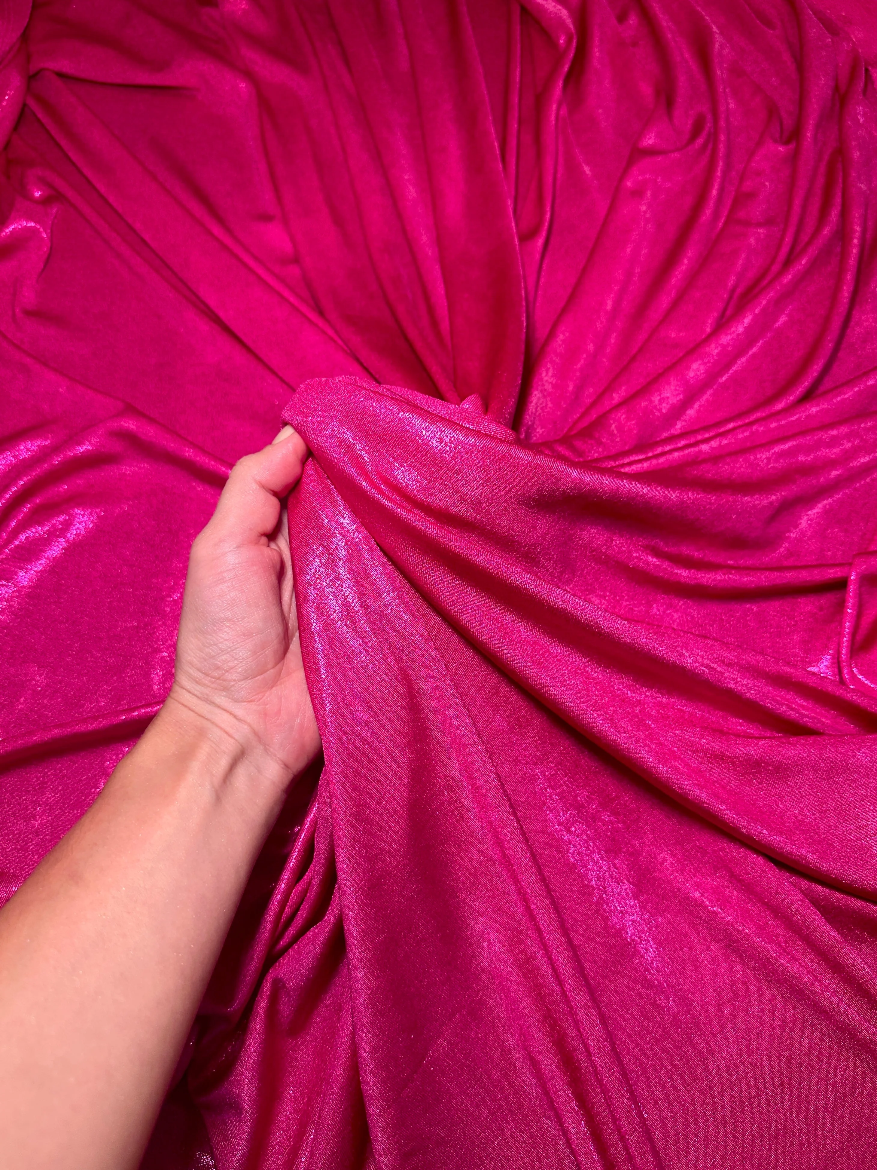 Hot Pink Slinky Foiled Jersey - Image 3