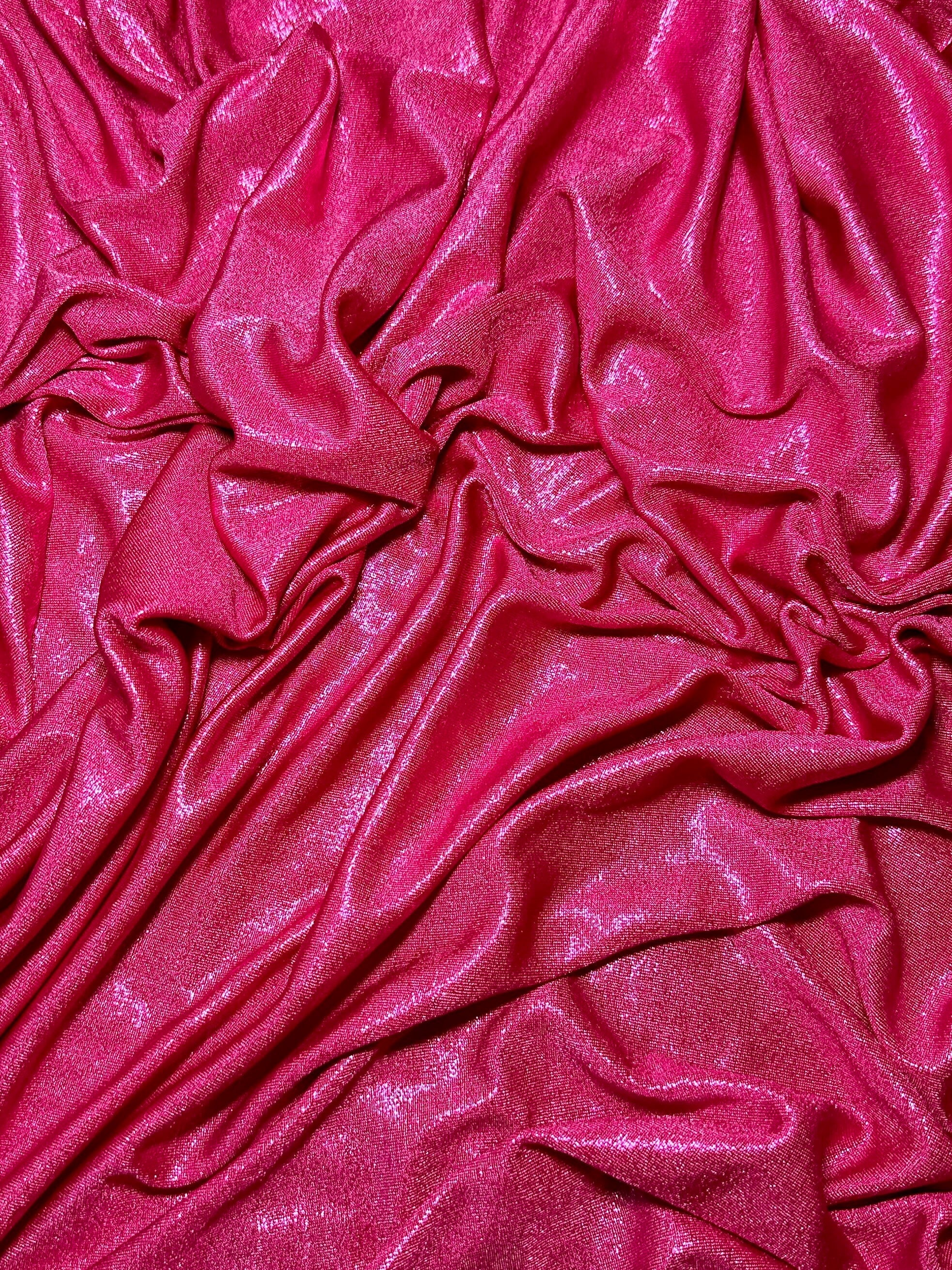 Hot Pink Slinky Foiled Jersey - Image 4