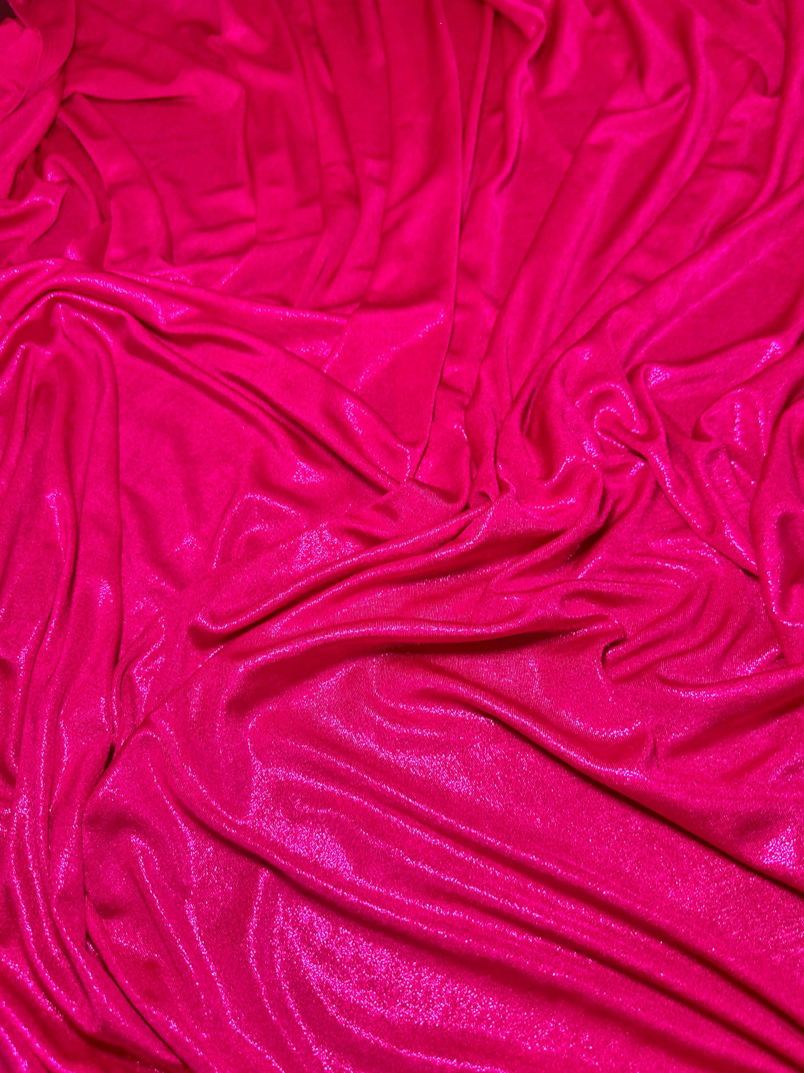 Hot Pink Slinky Foiled Jersey - Image 6