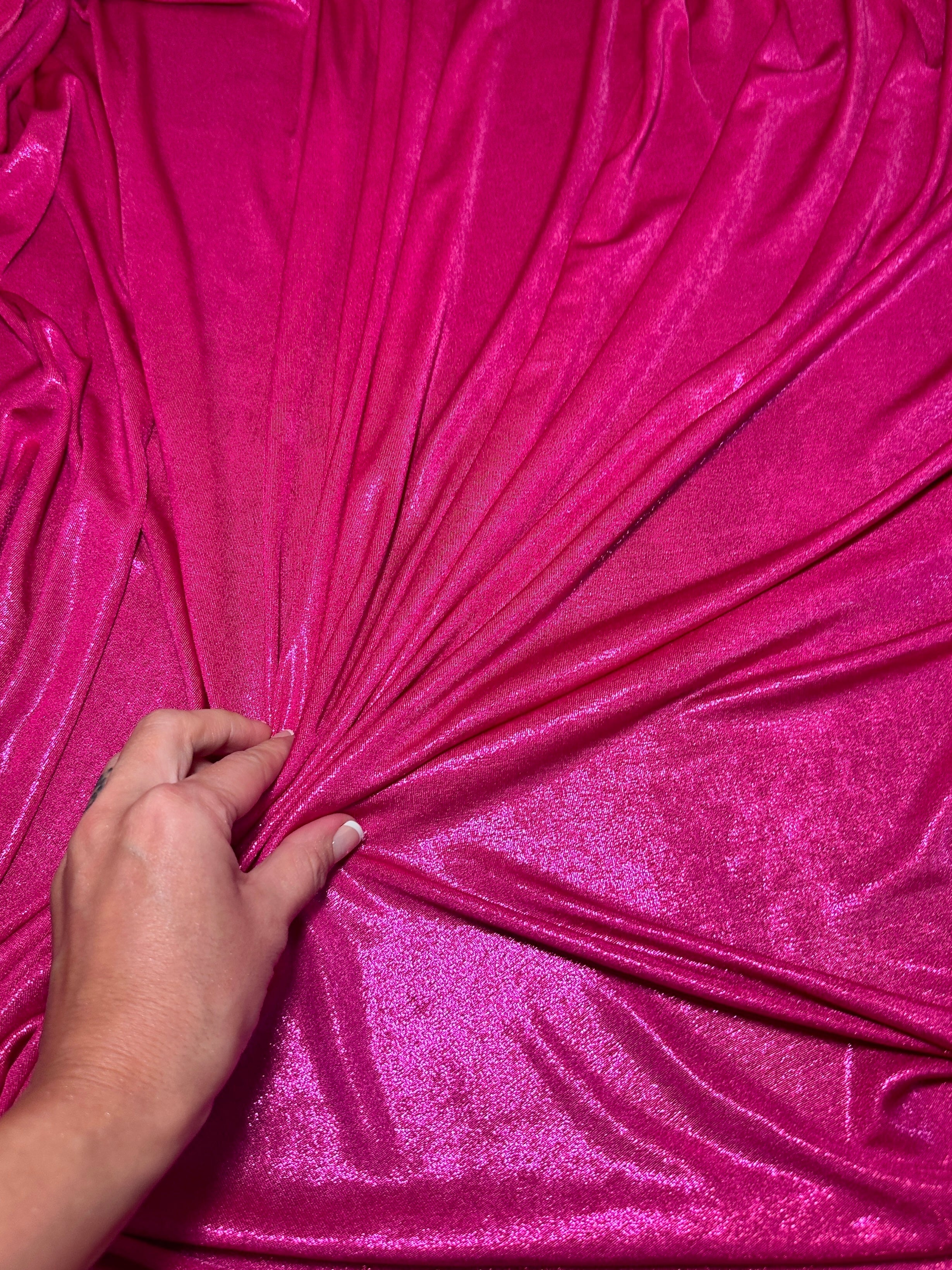 Hot Pink Slinky Foiled Jersey - Image 8