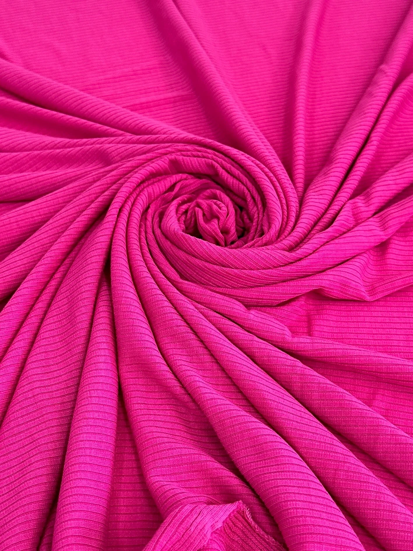 Hot Pink Solid Rib Knit