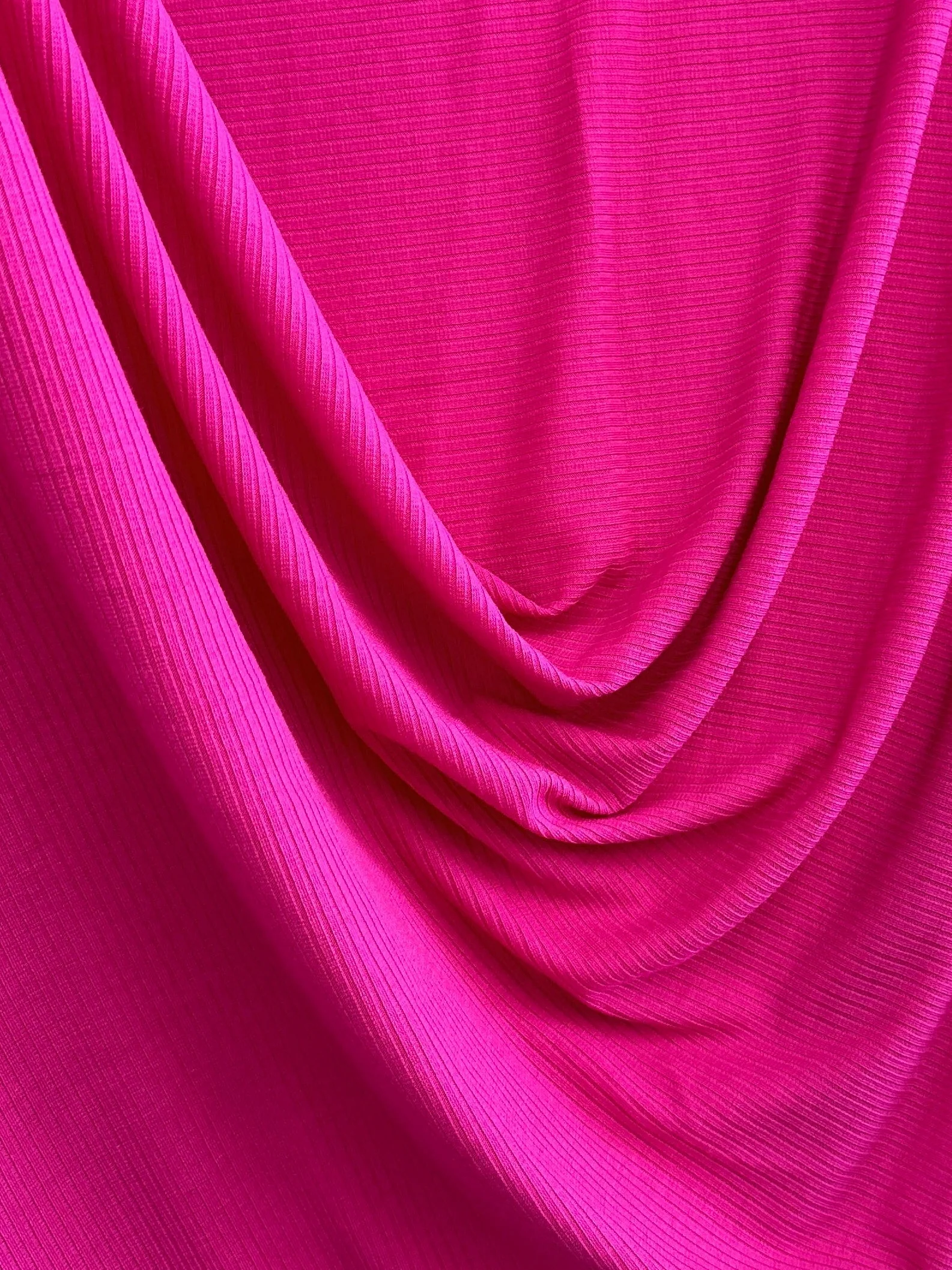 Hot Pink Solid Rib Knit - Image 4