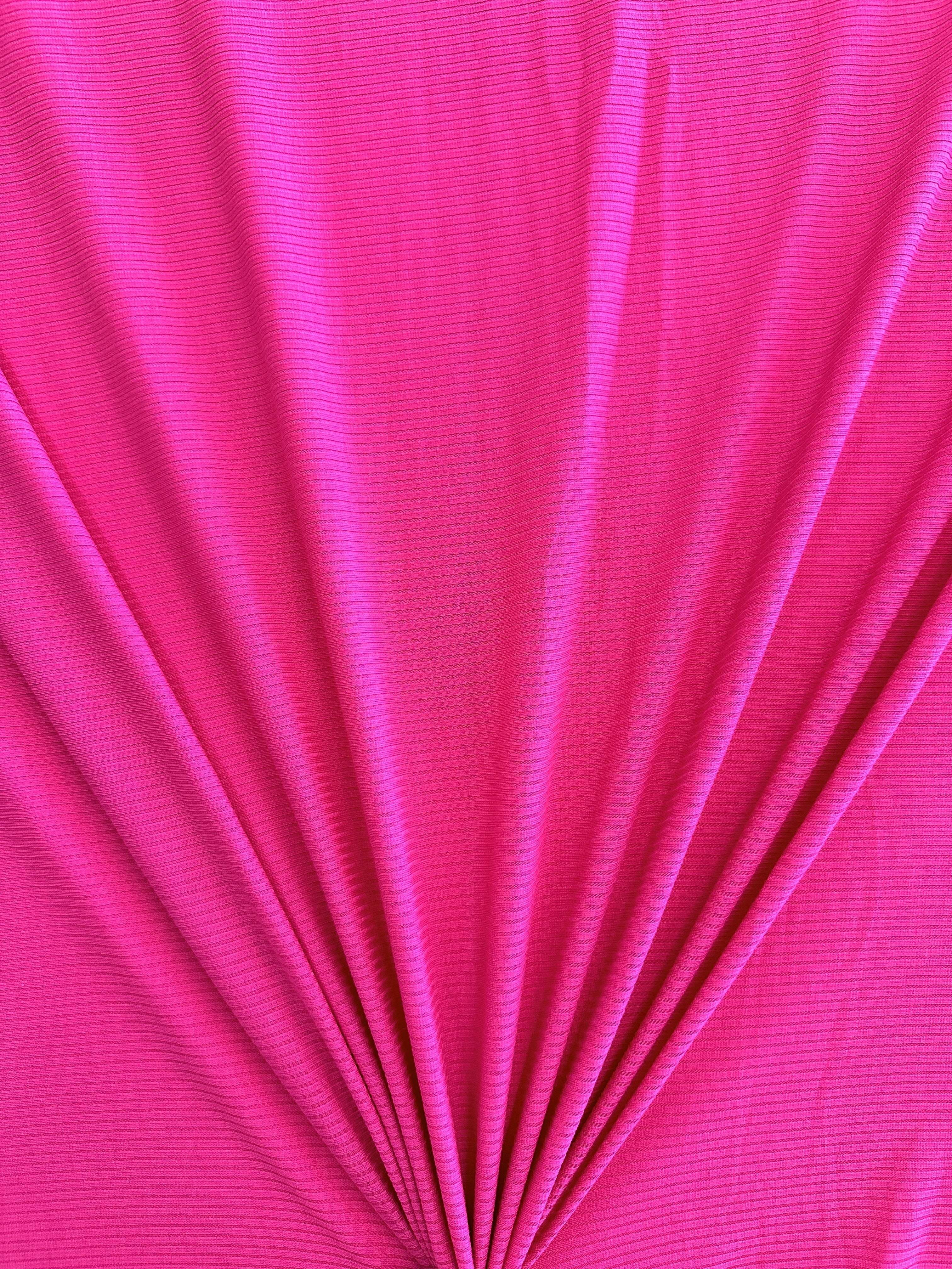 Hot Pink Solid Rib Knit - Image 5