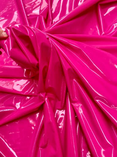 Hot Pink Glossy Stretch Patent Leather/Latex - Image 3