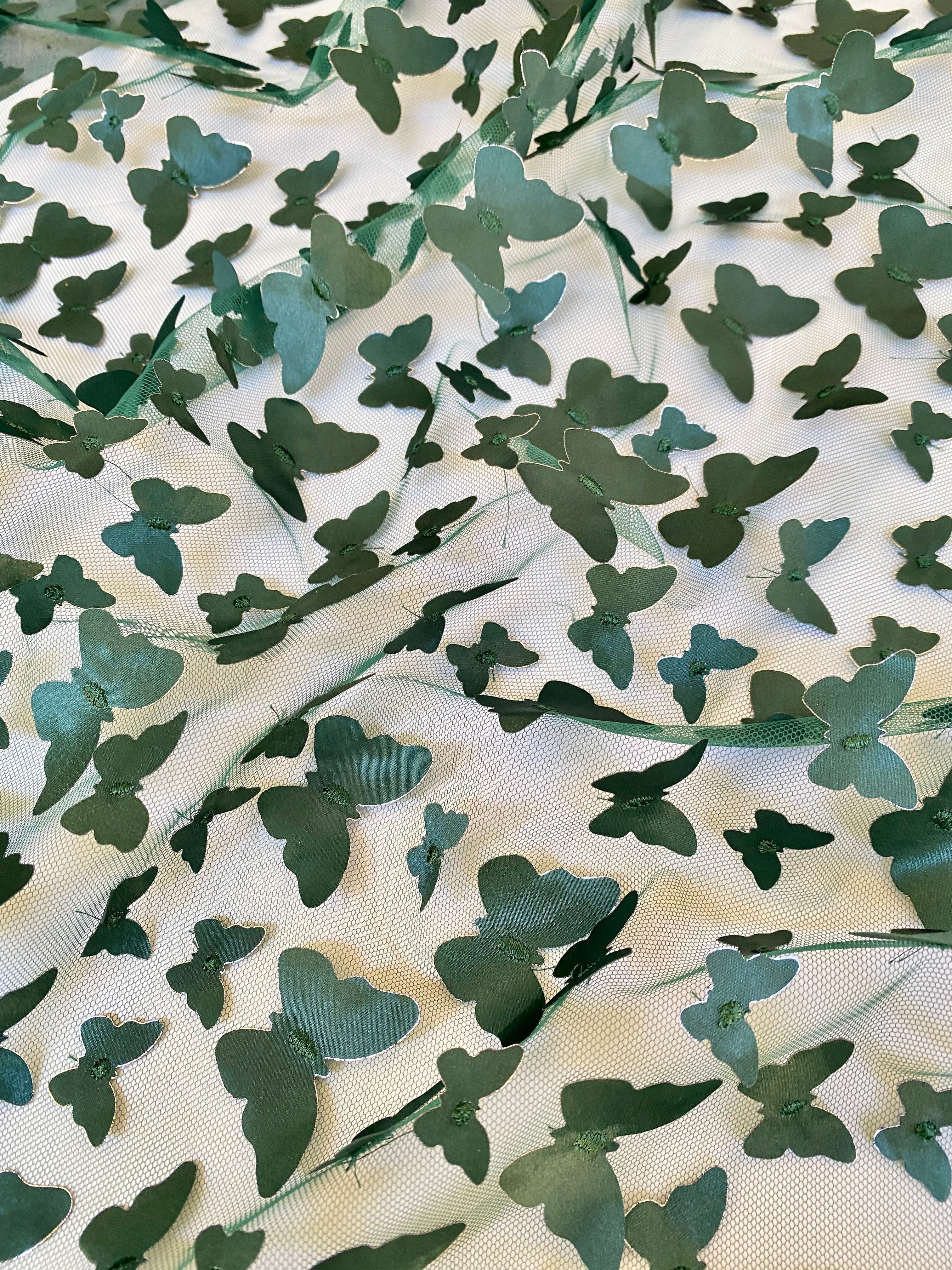 Hunter Green 3D Butterfly Lace - Image 4