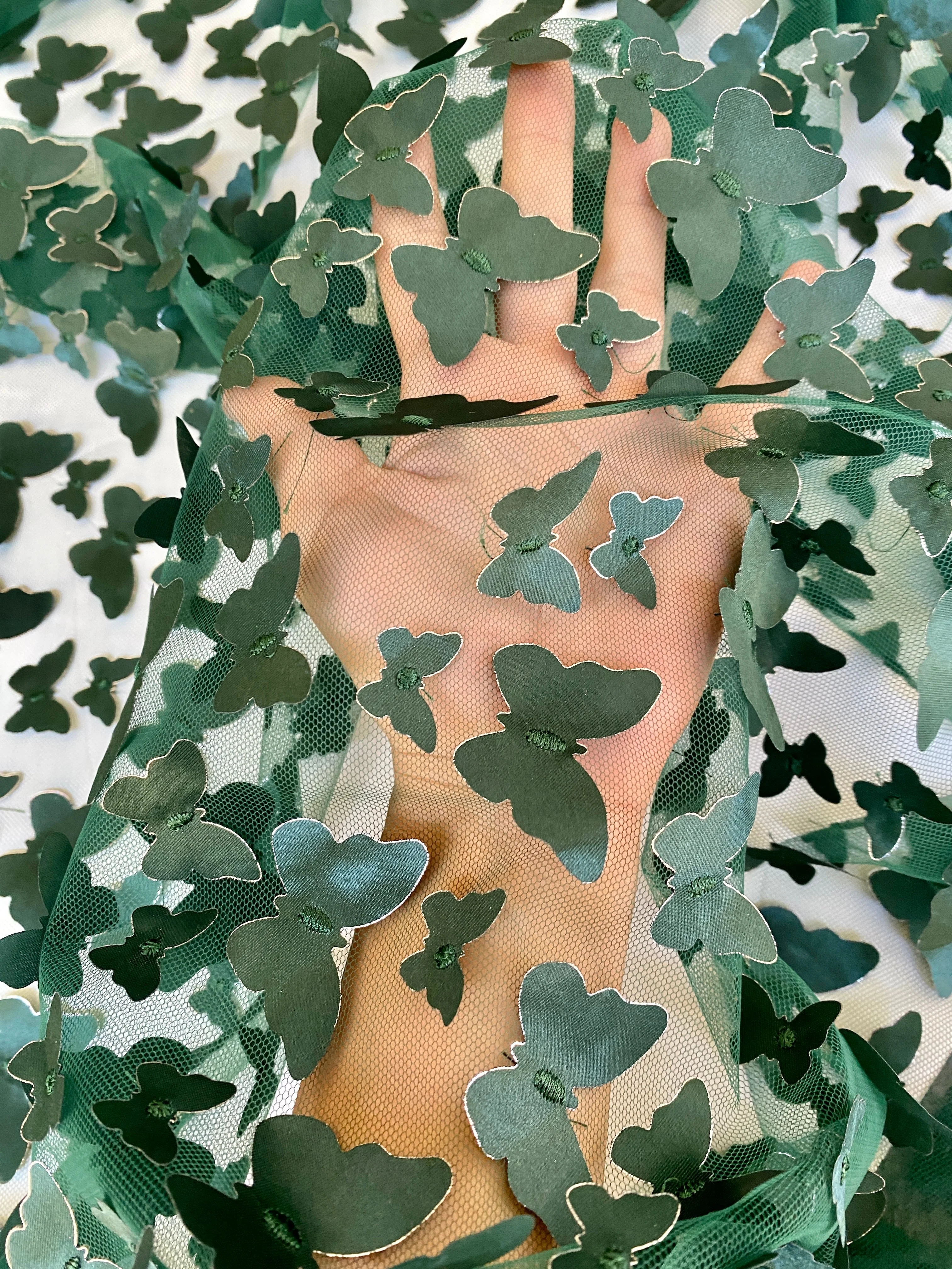 Hunter Green 3D Butterfly Lace - Image 5
