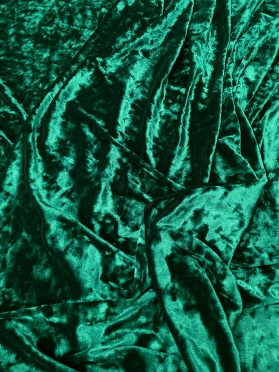 Hunter Green Stretch Crushed Velvet - Image 3