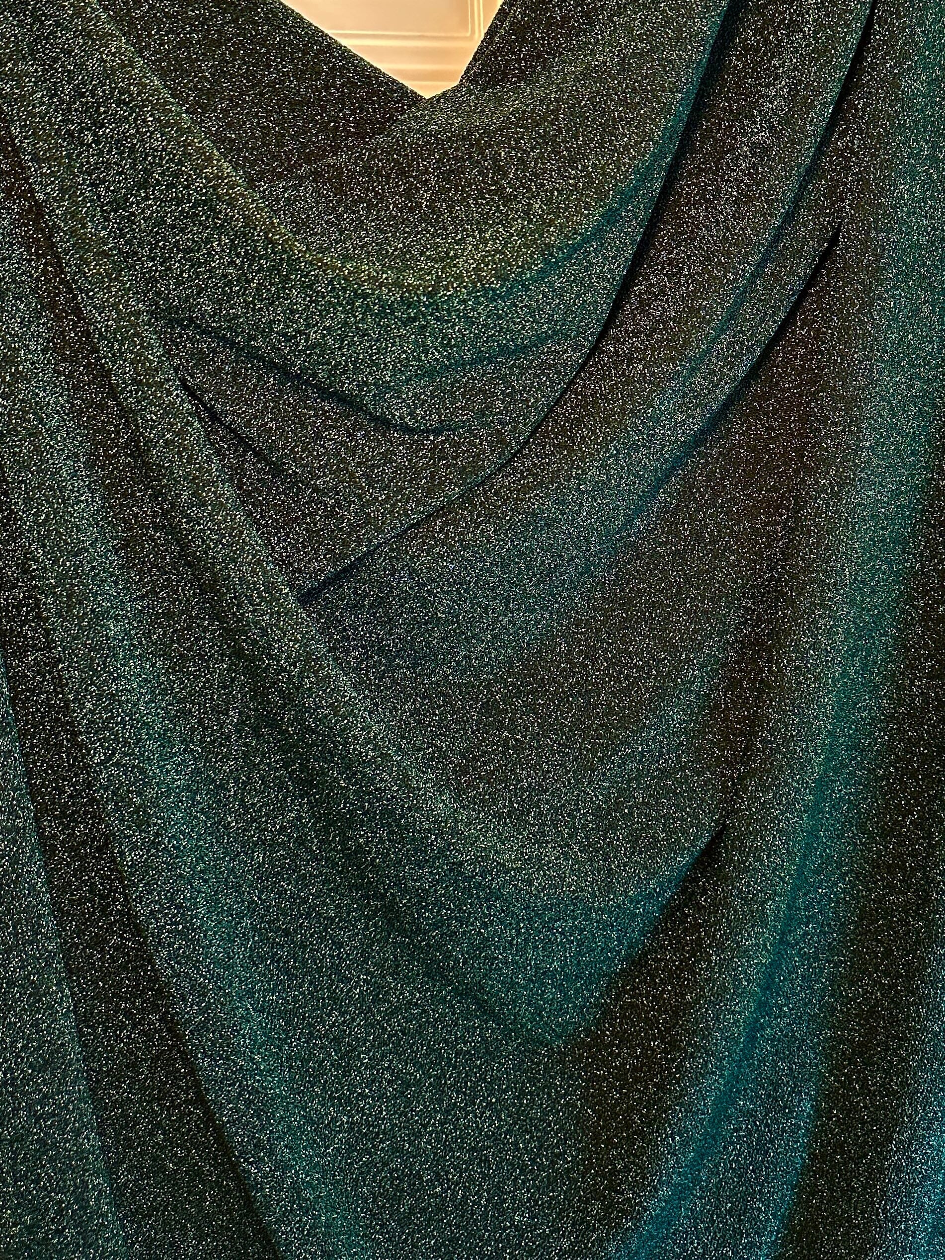 Hunter Green Glitter Lurex Jersey - Image 3