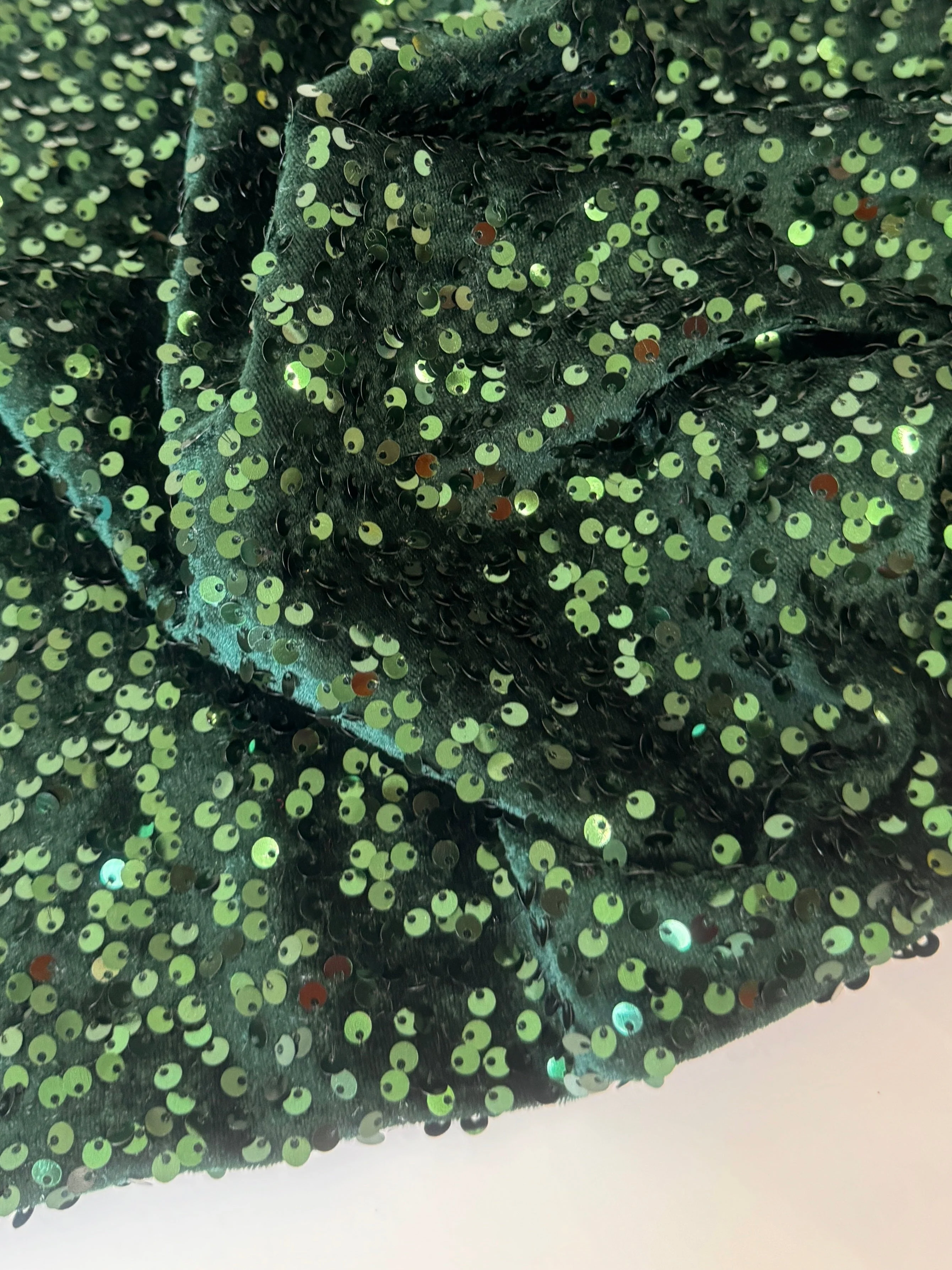 Hunter Green Sequins Velvet - Image 2