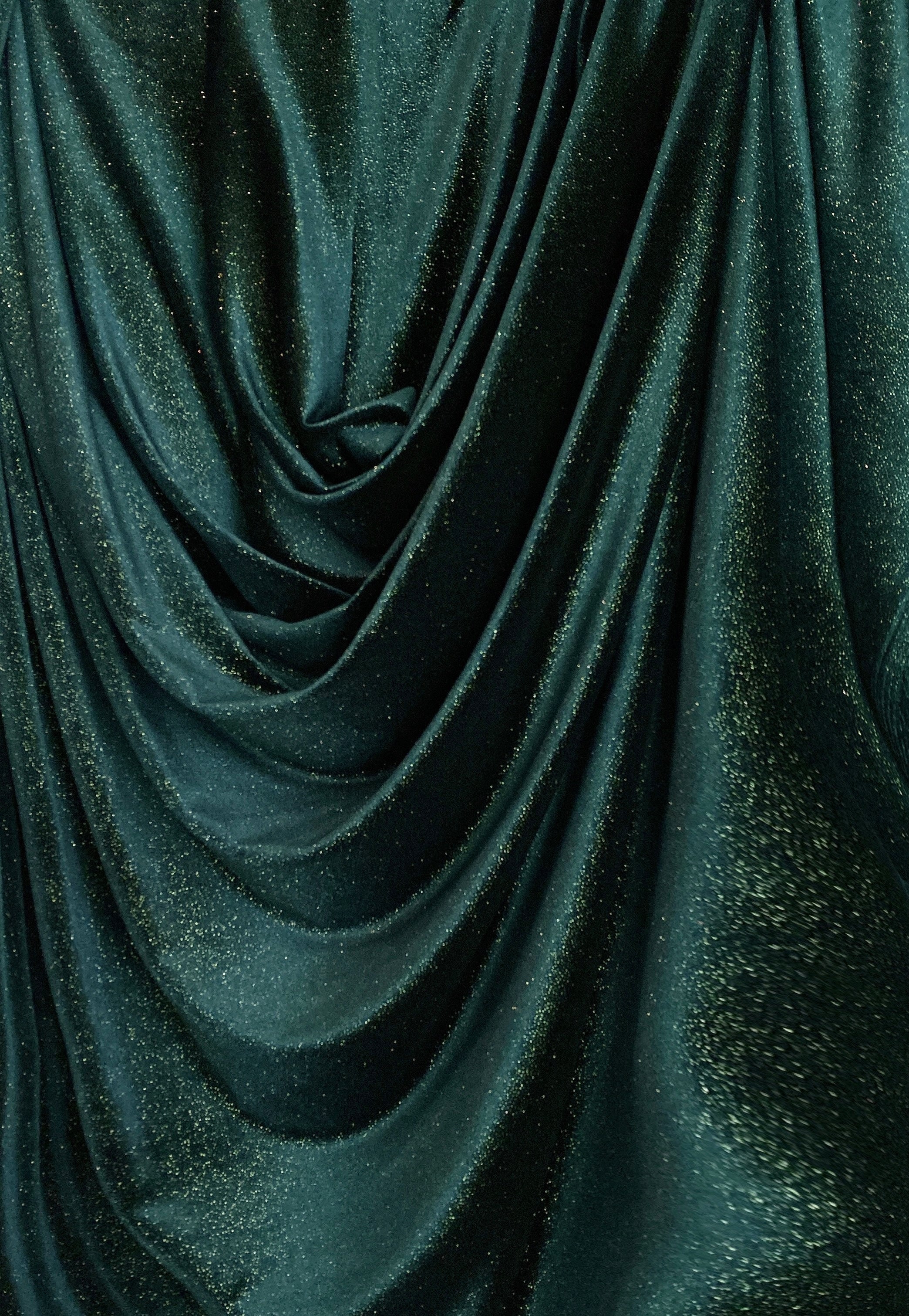 Hunter Green Shimmery Stretch Velvet - Image 2