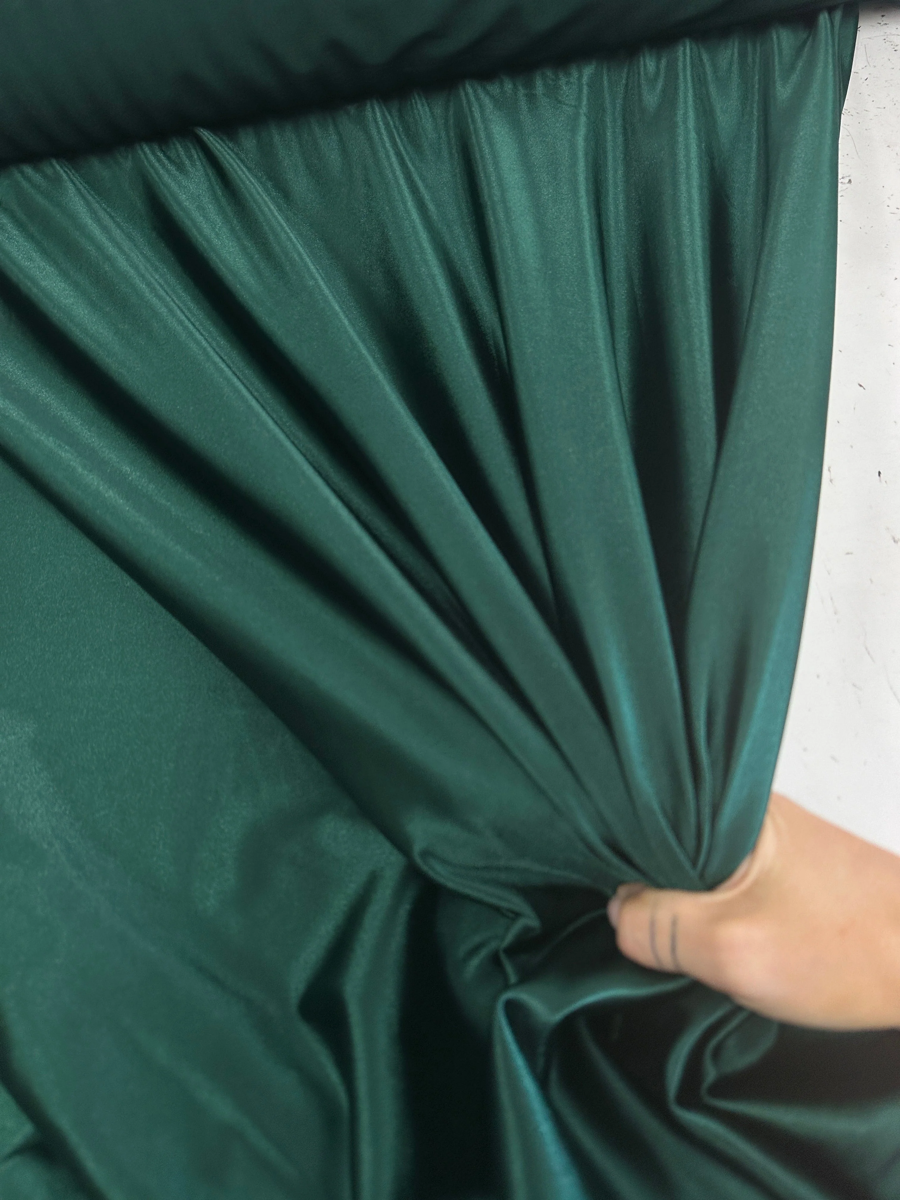 Hunter Green Shiny Nylon Spandex - Image 2