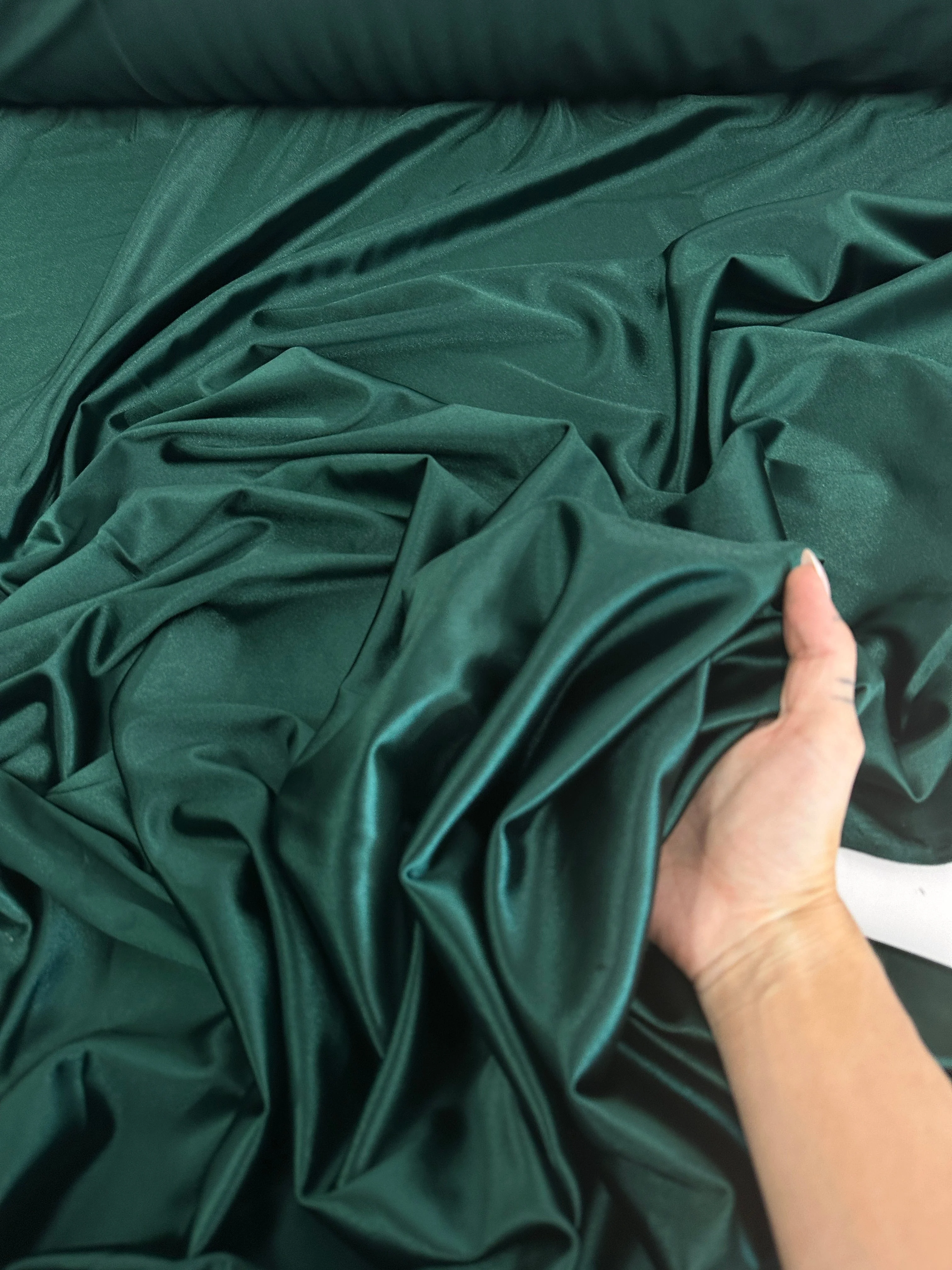 Hunter Green Shiny Nylon Spandex - Image 3