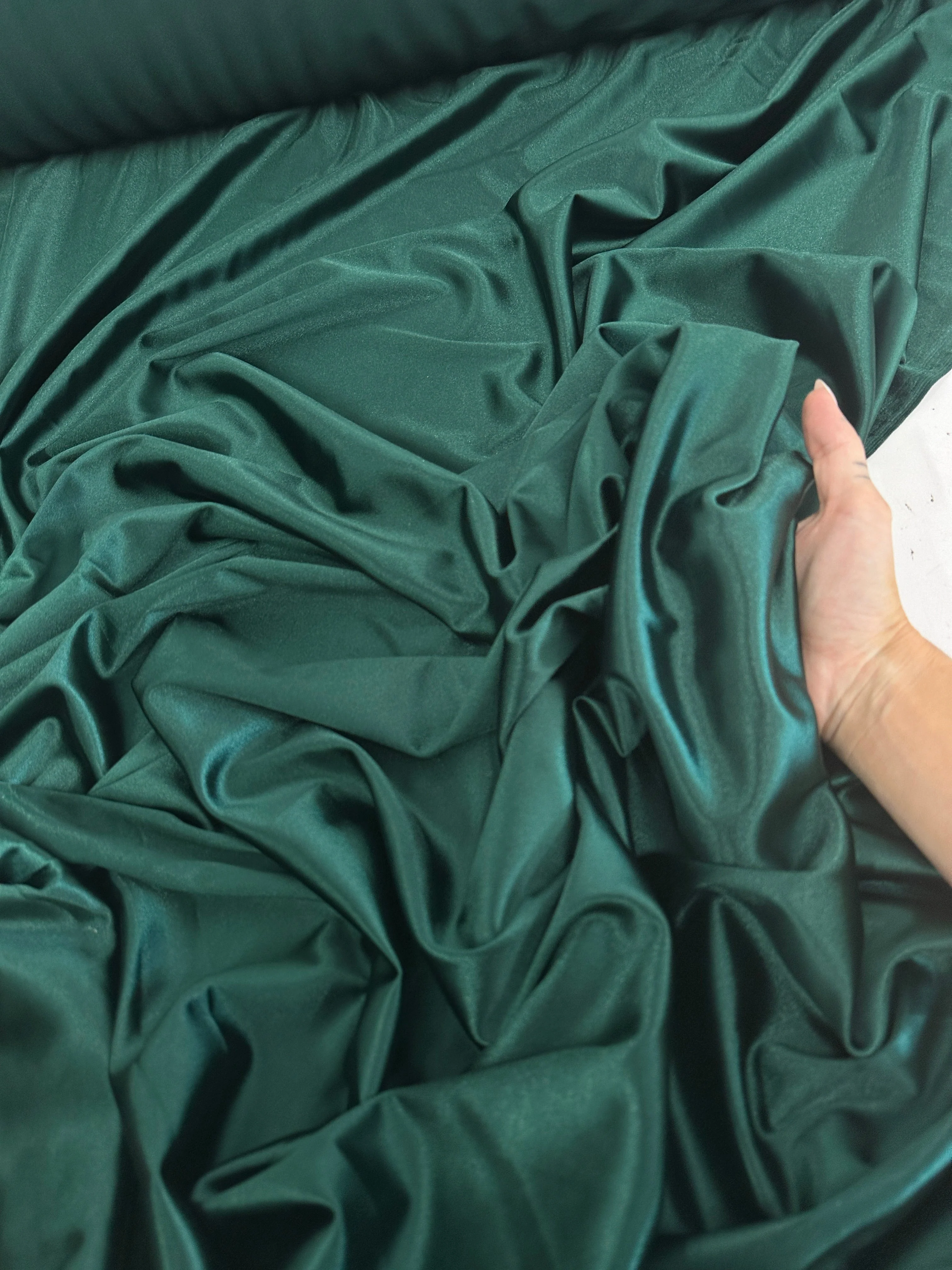 Hunter Green Shiny Nylon Spandex - Image 8