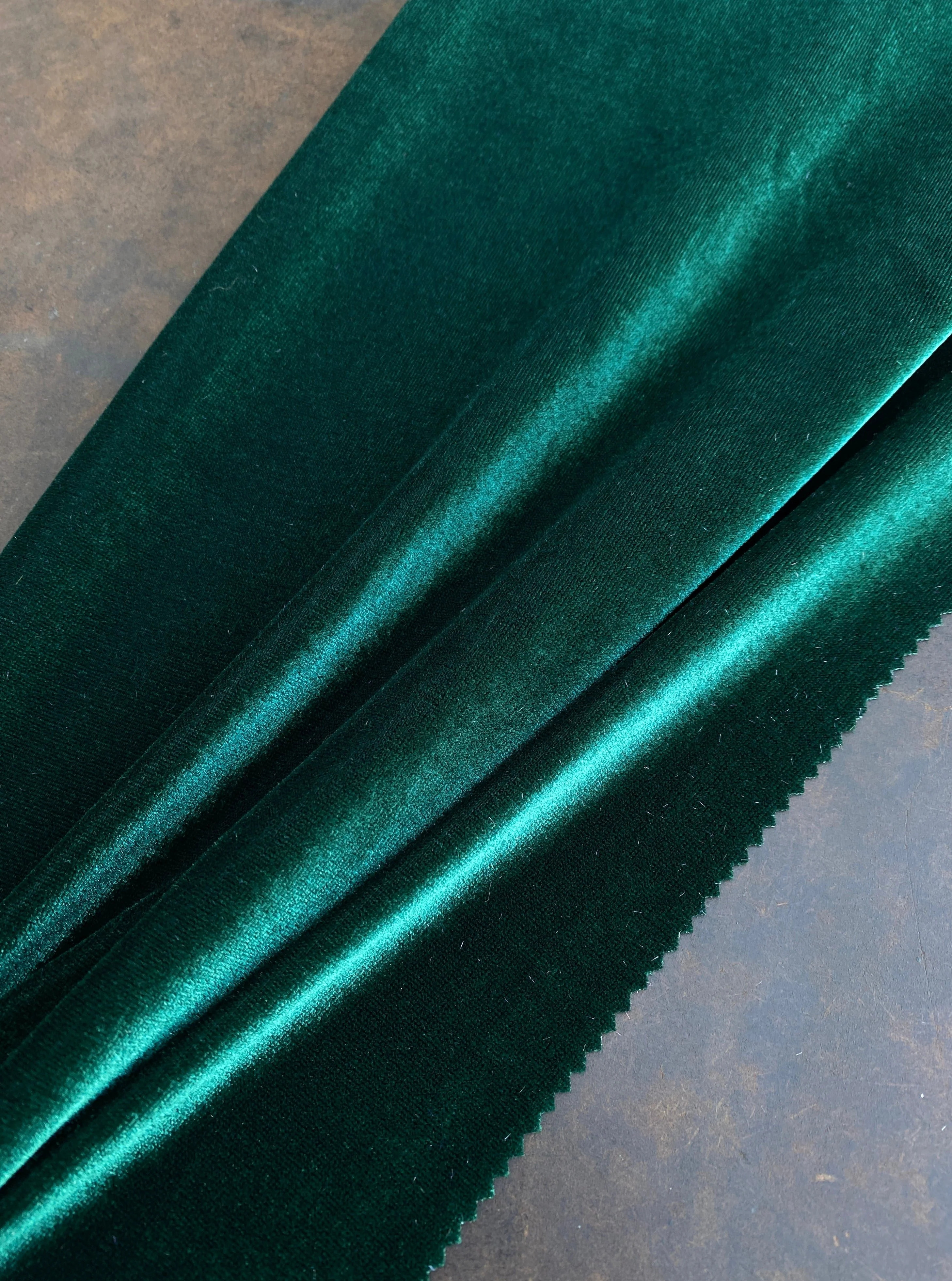 Hunter Green Stretch Velvet - Image 4