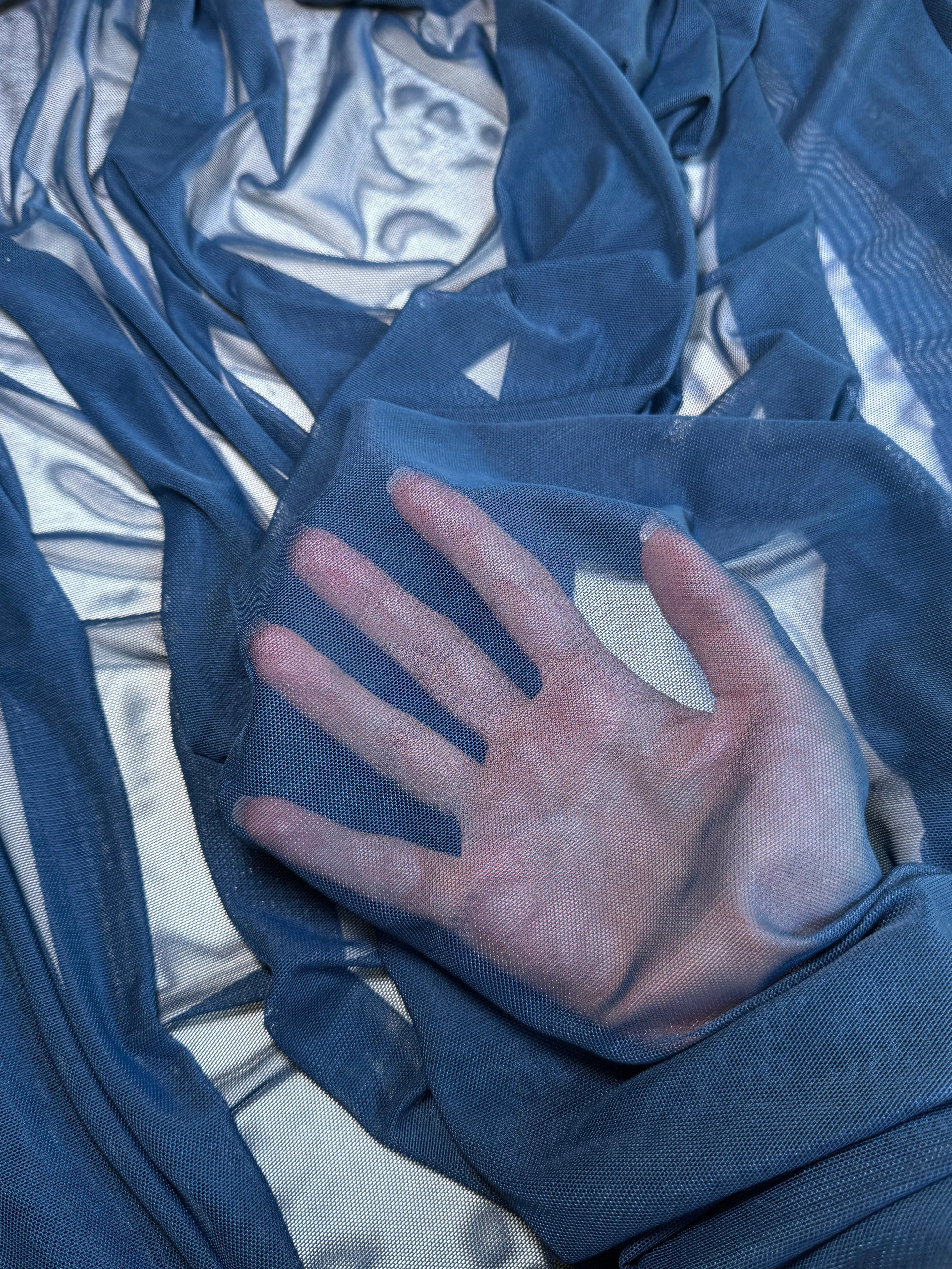 Indigo Blue 4 Way Stretch Power Mesh - Image 7