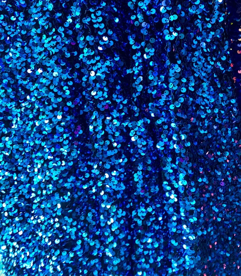 Iridescent Blue Sequin on Velvet - Image 6