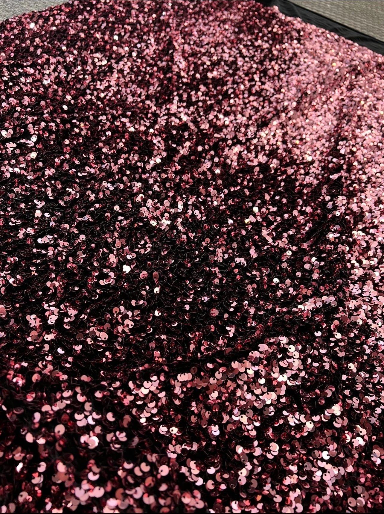 Iridescent Burgundy Sequin on Velvet - Image 5