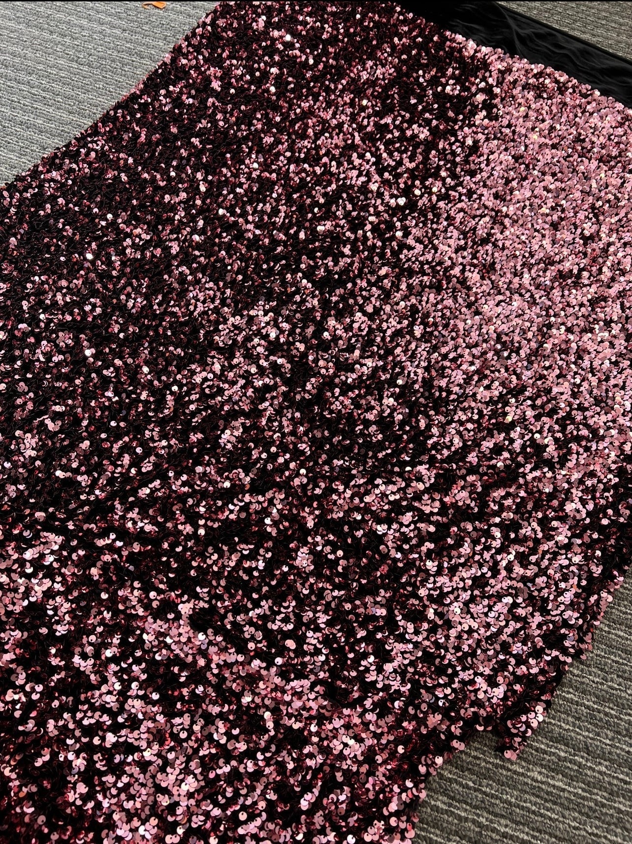 Iridescent Burgundy Sequin on Velvet - Image 7