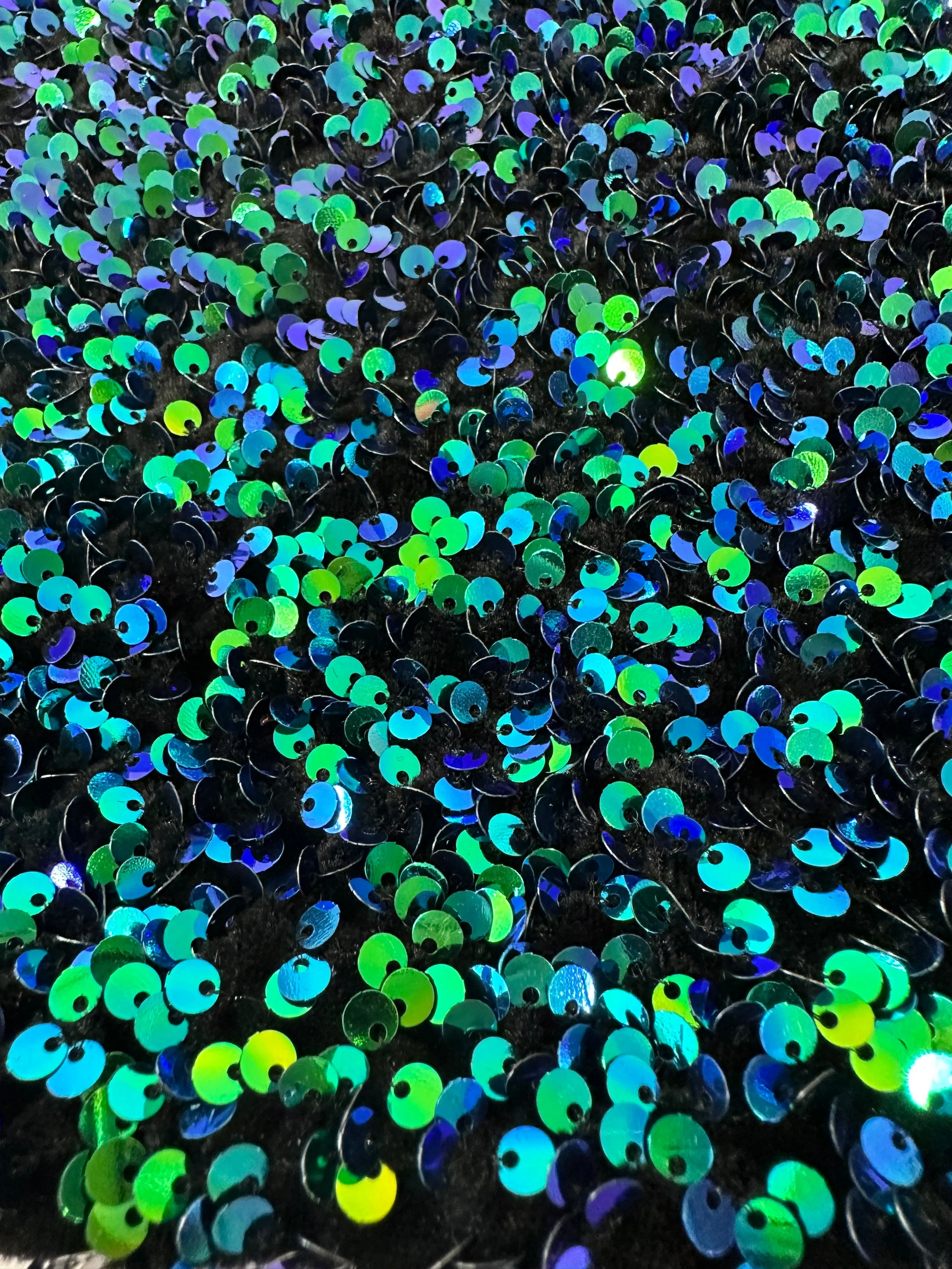 Iridescent Emerald Sequin on Velvet - Image 5