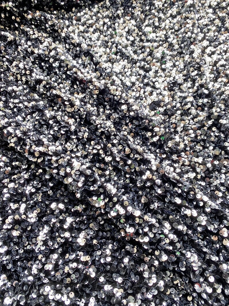 Silver/Black Sequin on Velvet - Image 6