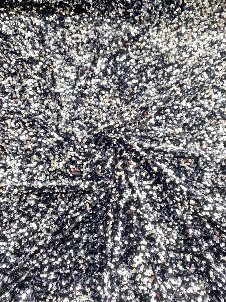 Silver/Black Sequin on Velvet - Image 7
