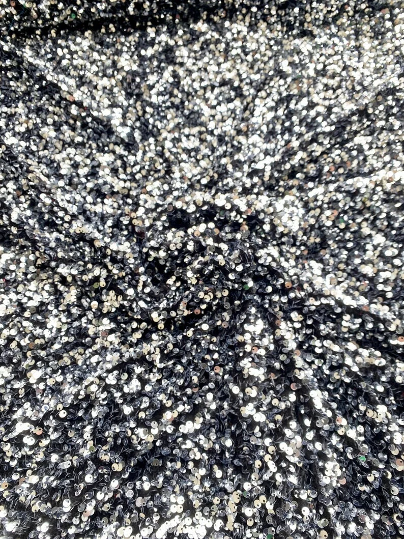 Silver/Black Sequin on Velvet - Image 8