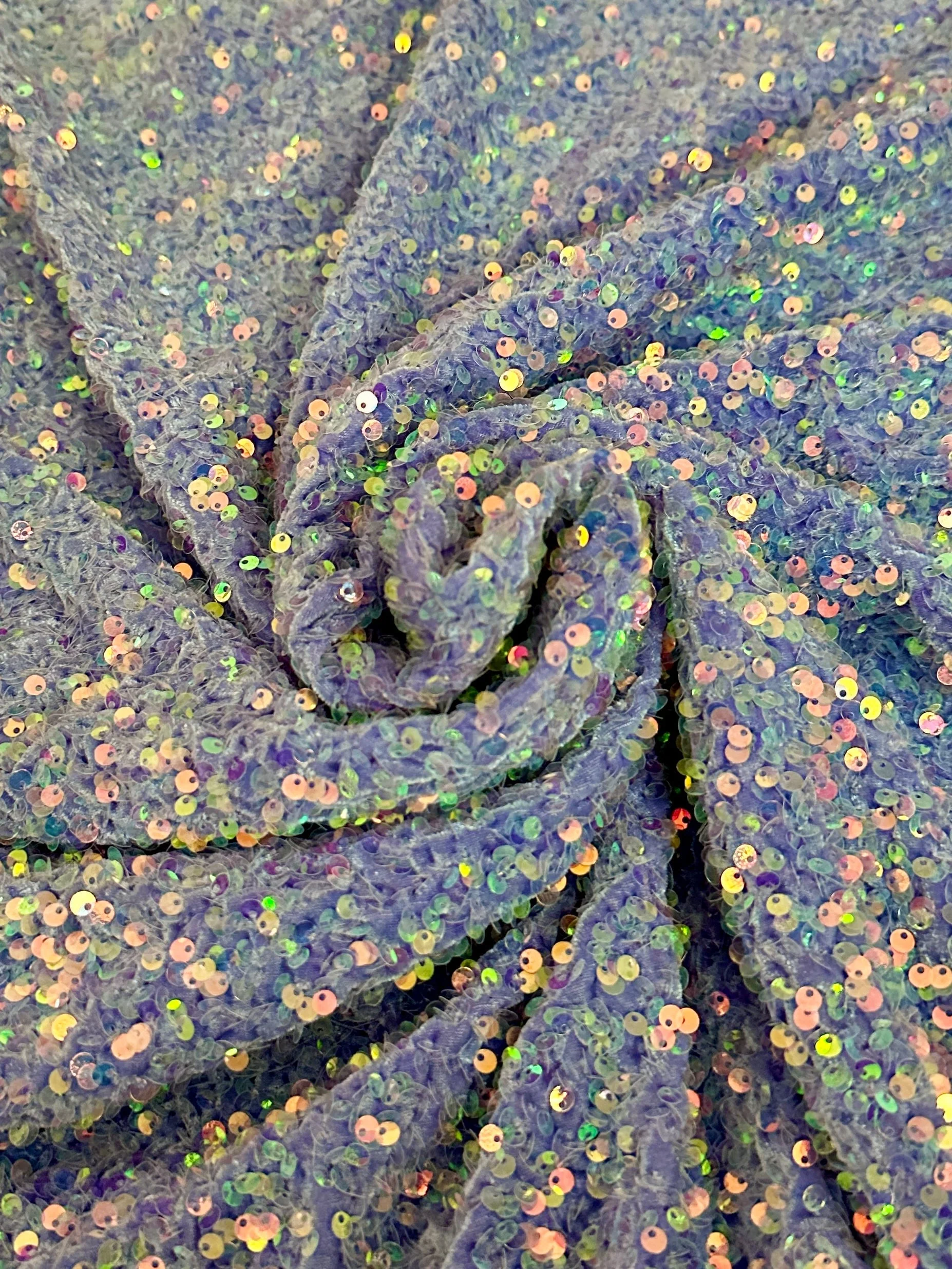 Iridescent Lavender Sequin on Velvet - Image 5