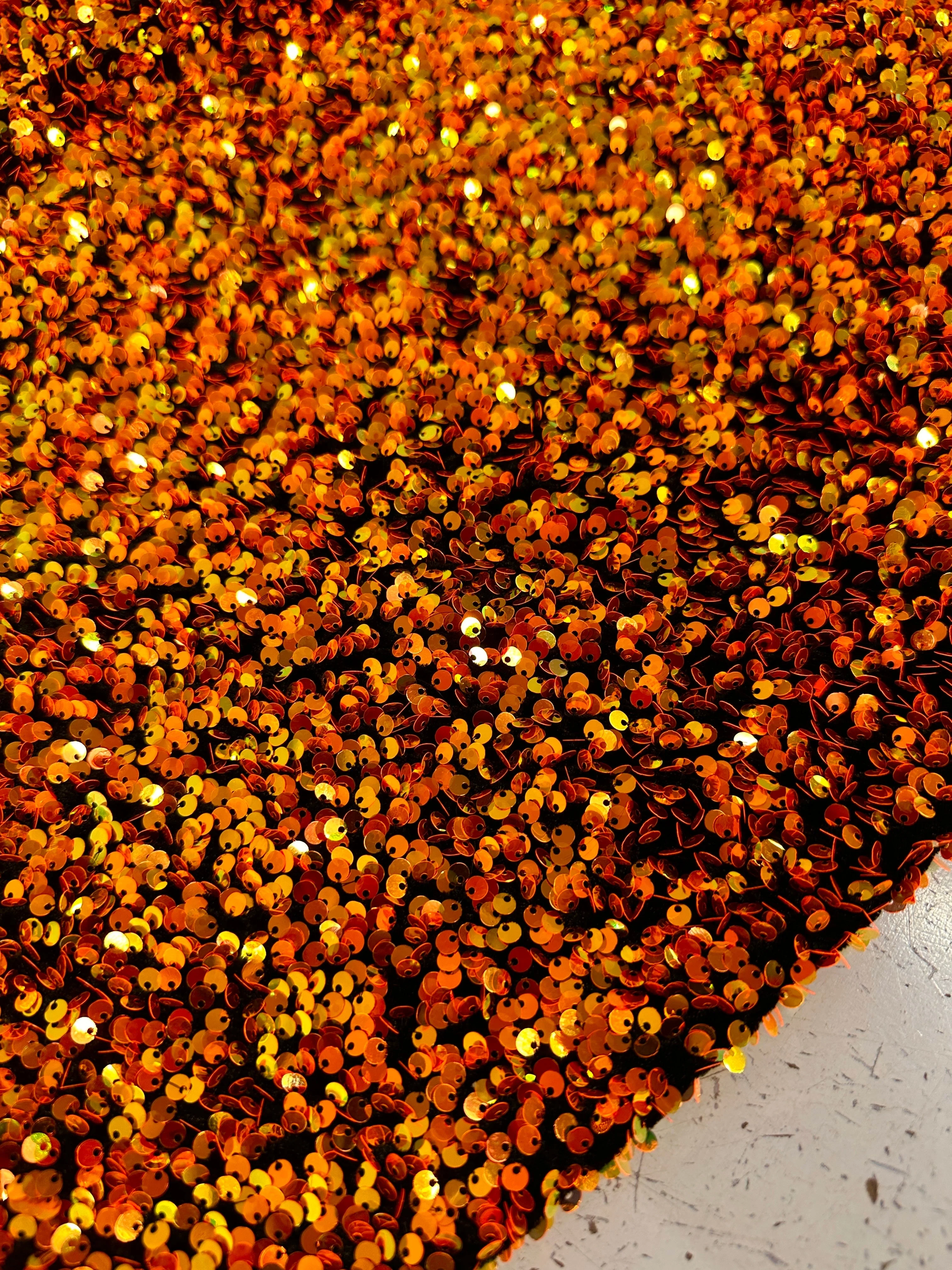Iridescent Orange Sequin on Velvet - Image 4