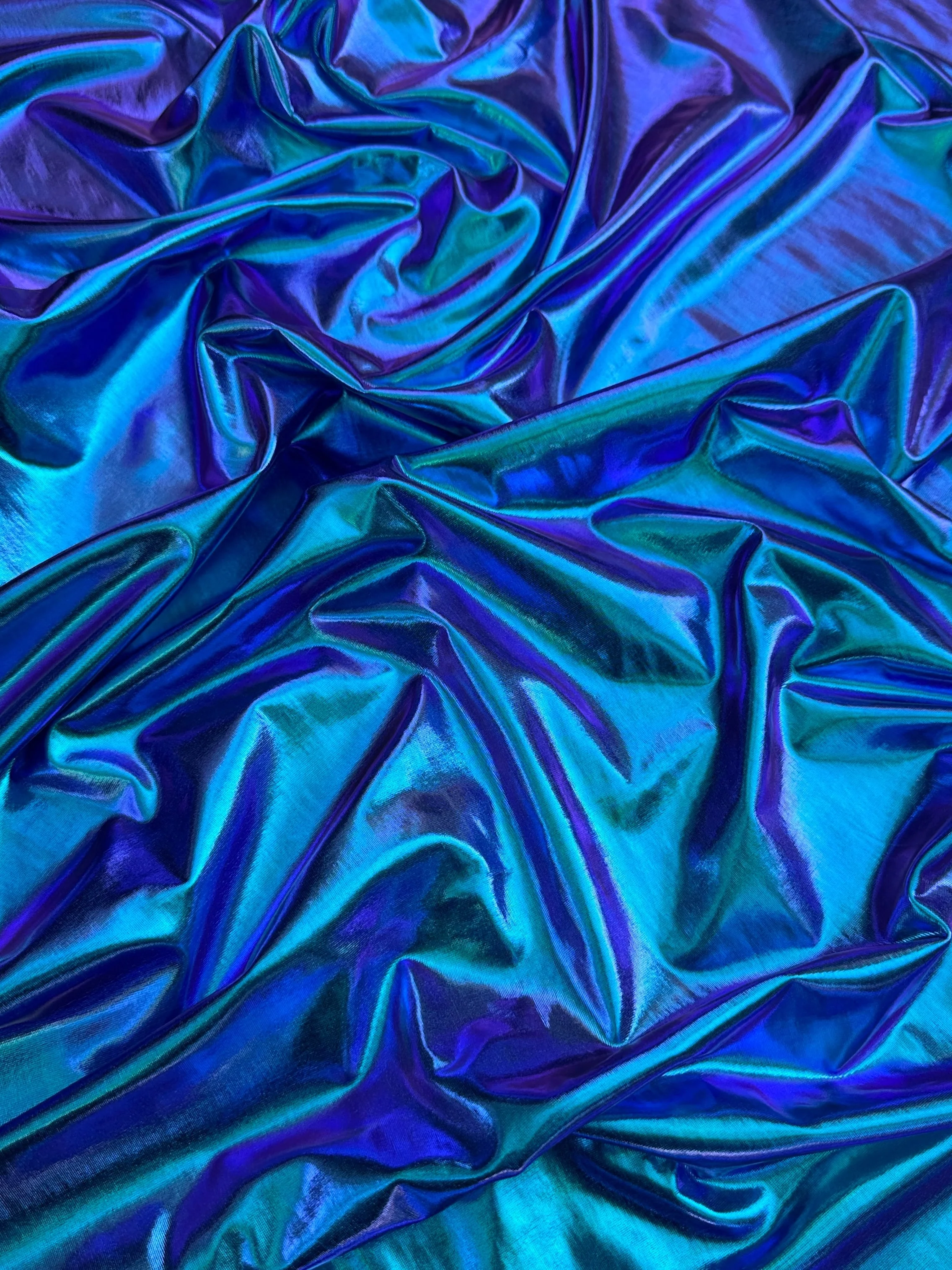 Iridescent Pink-Purple Coated Spandex Pleather - Image 2