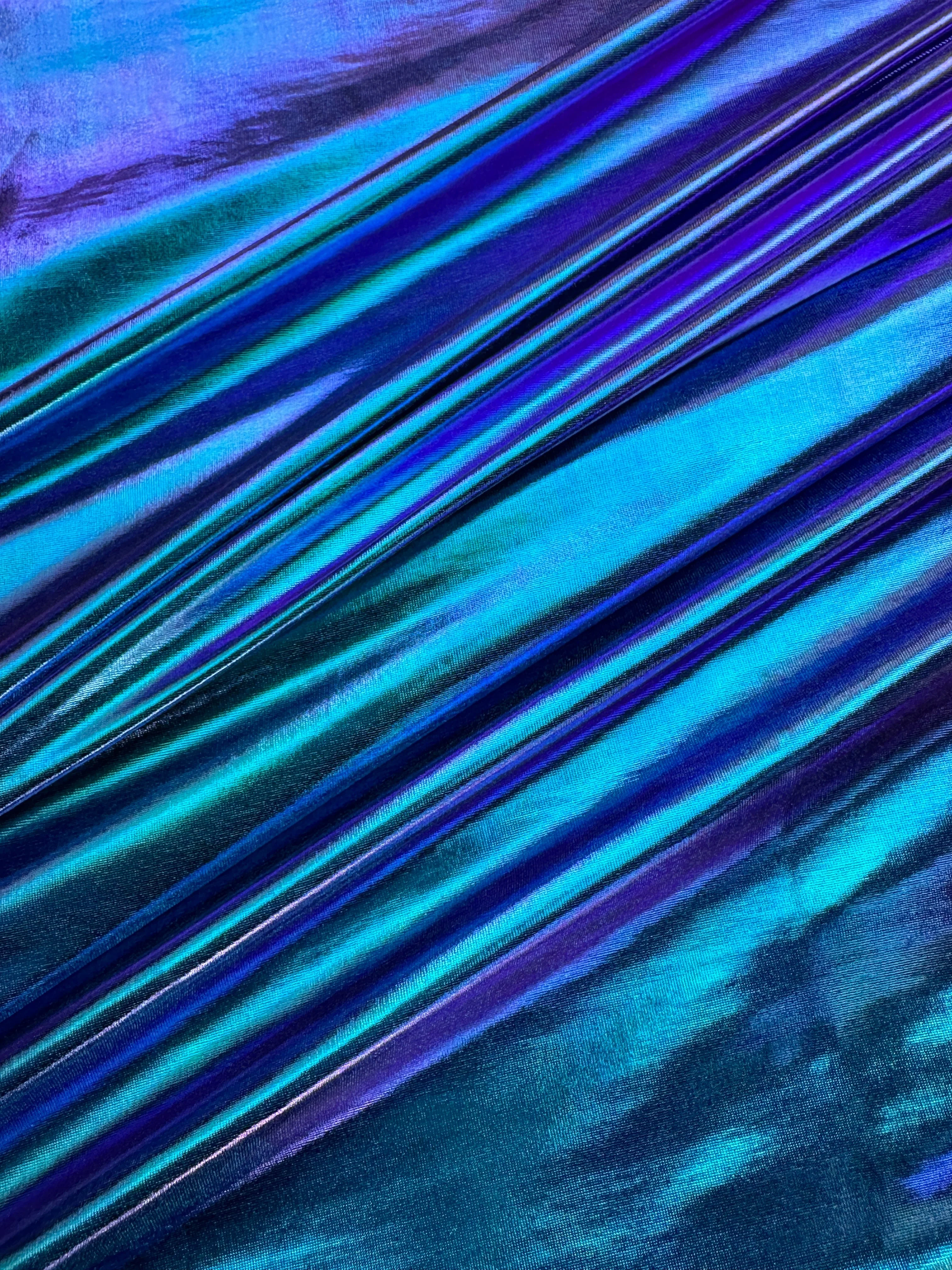 Iridescent Pink-Purple Coated Spandex Pleather - Image 7