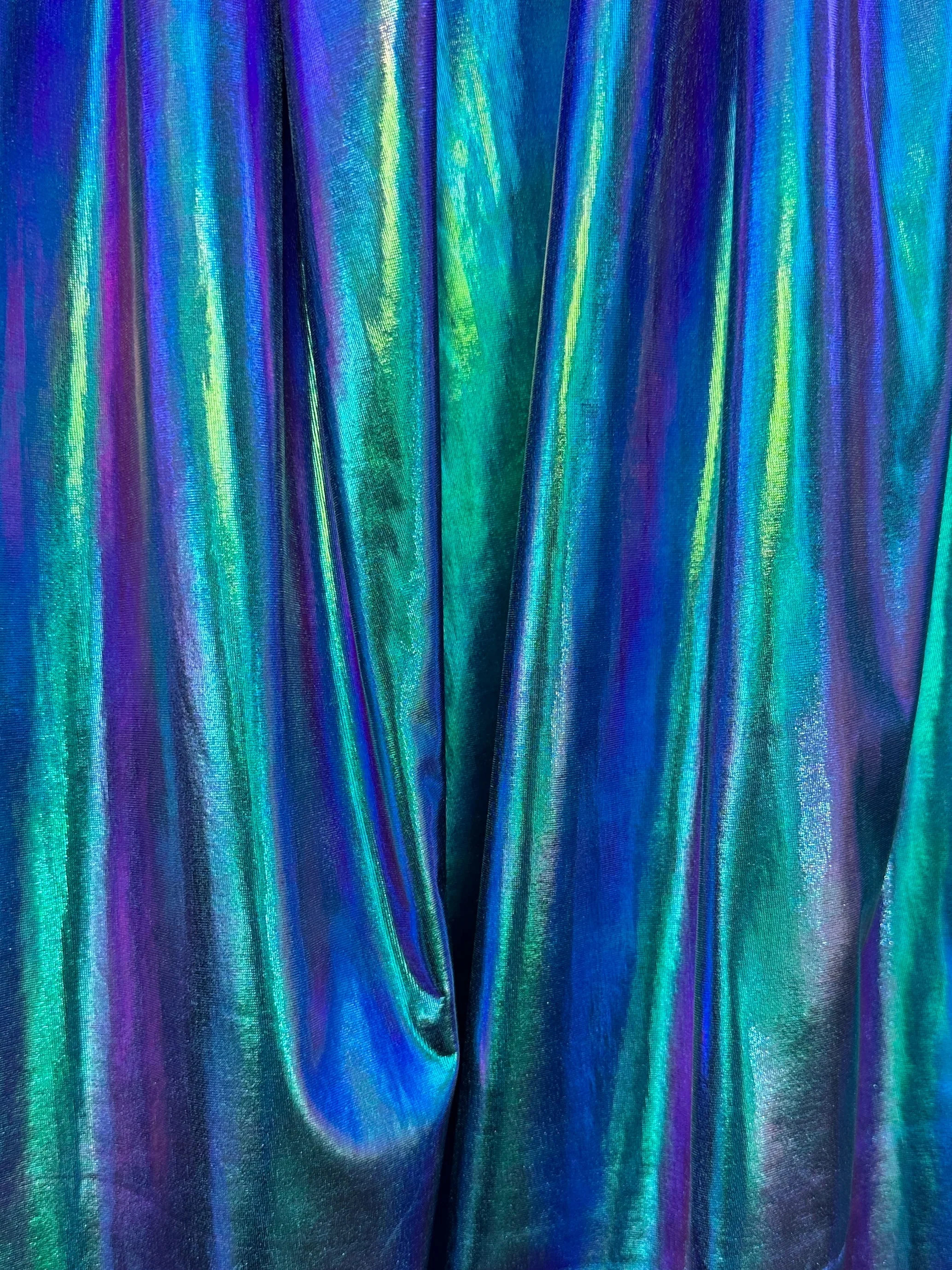 Iridescent Pink-Purple Coated Spandex Pleather - Image 8