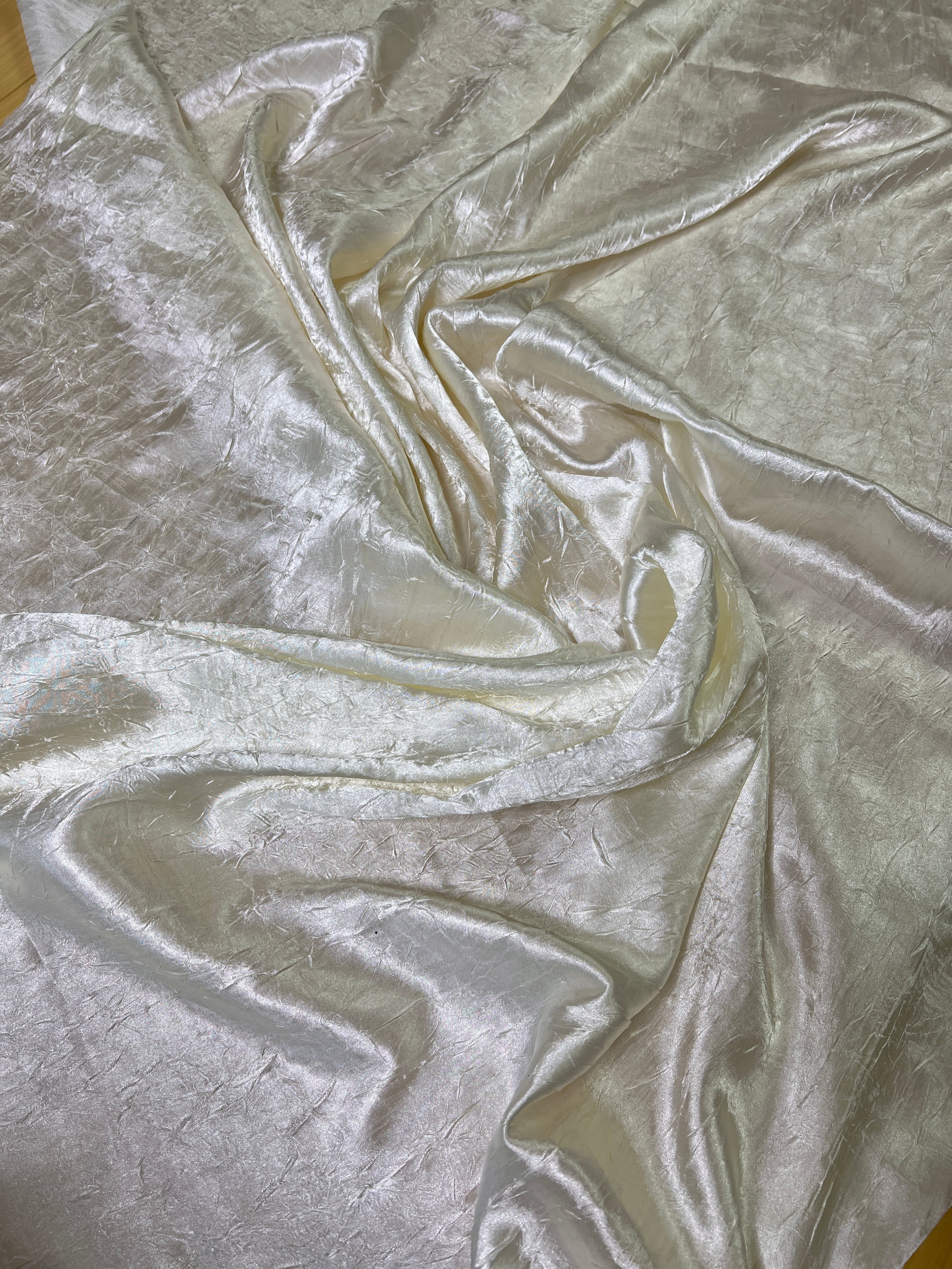 Ivory Crinkle Satin - Image 10