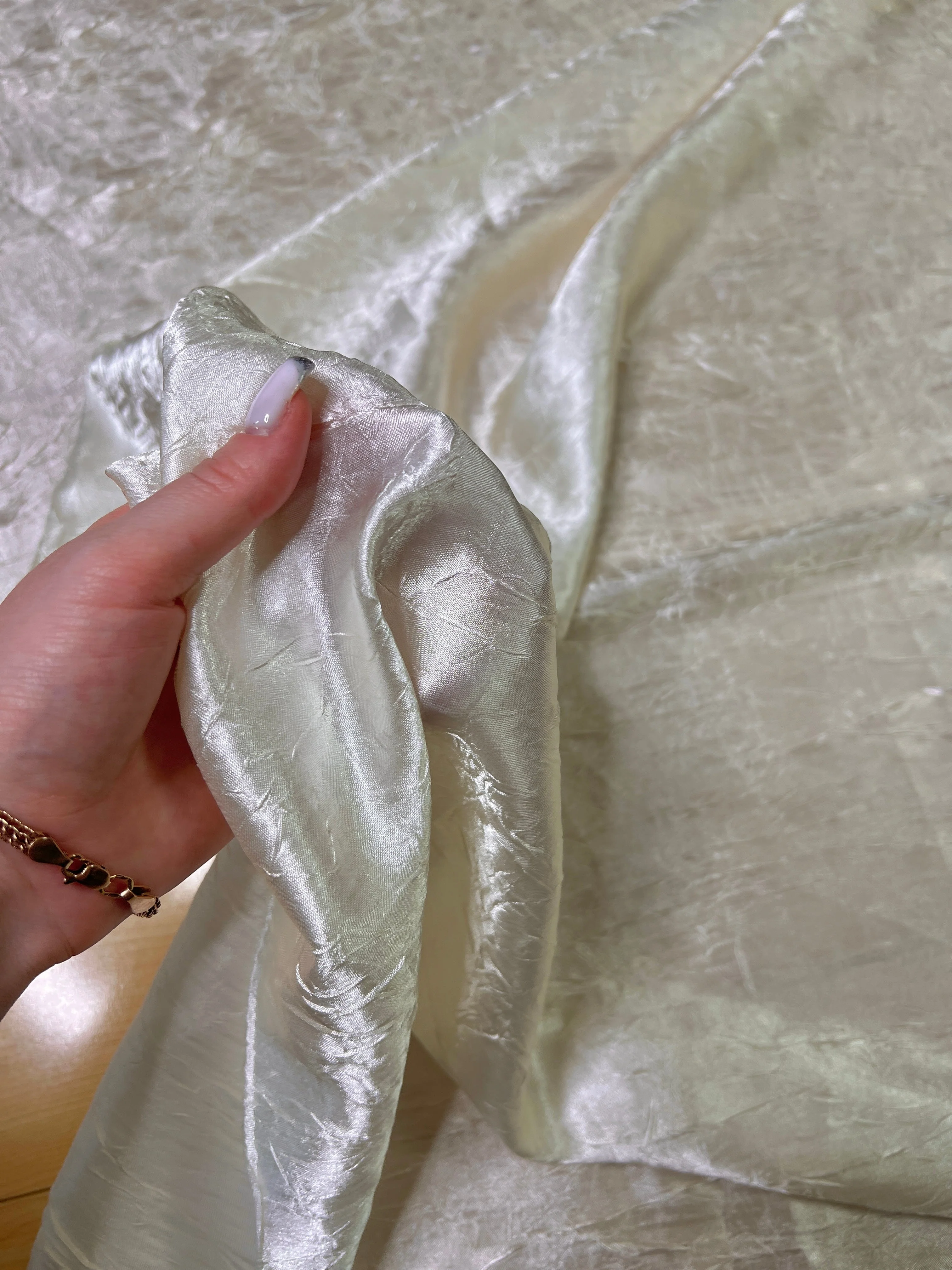 Ivory Crinkle Satin - Image 5