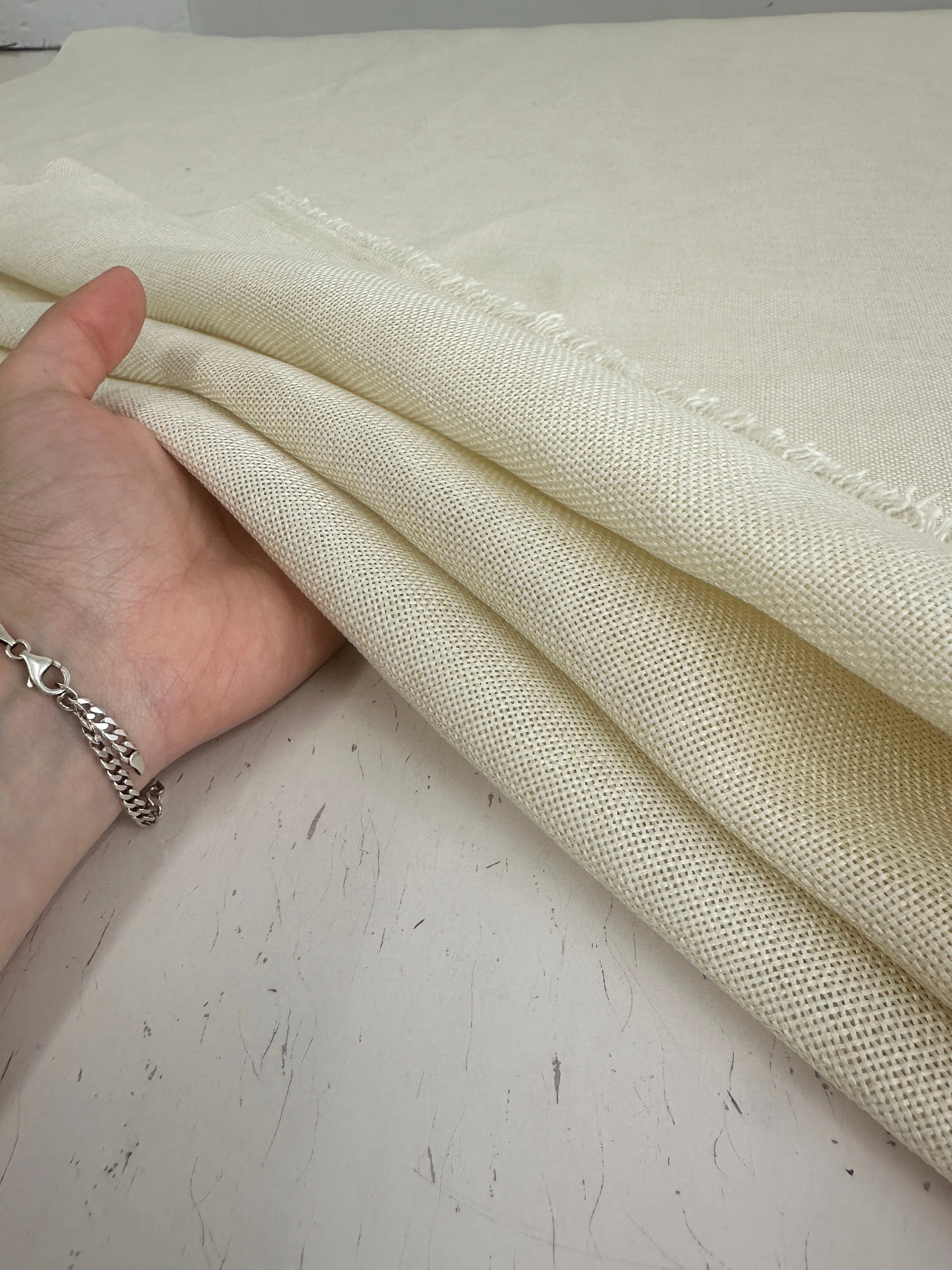 Ivory Faux Linen - Image 5