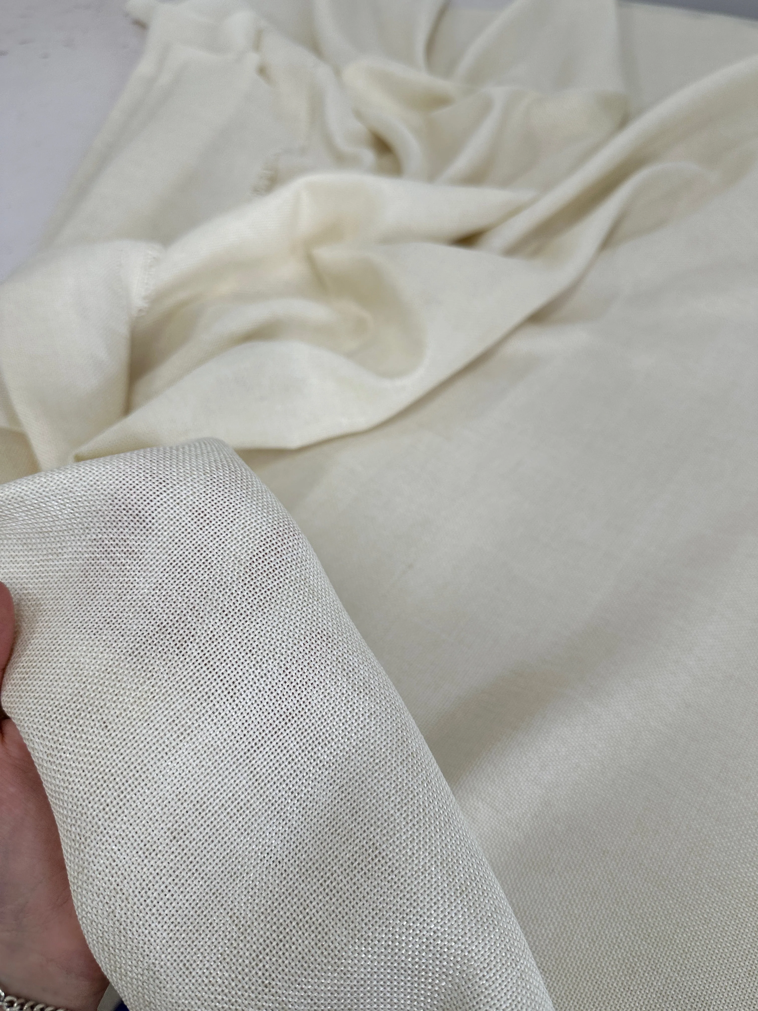 Ivory Faux Linen - Image 6