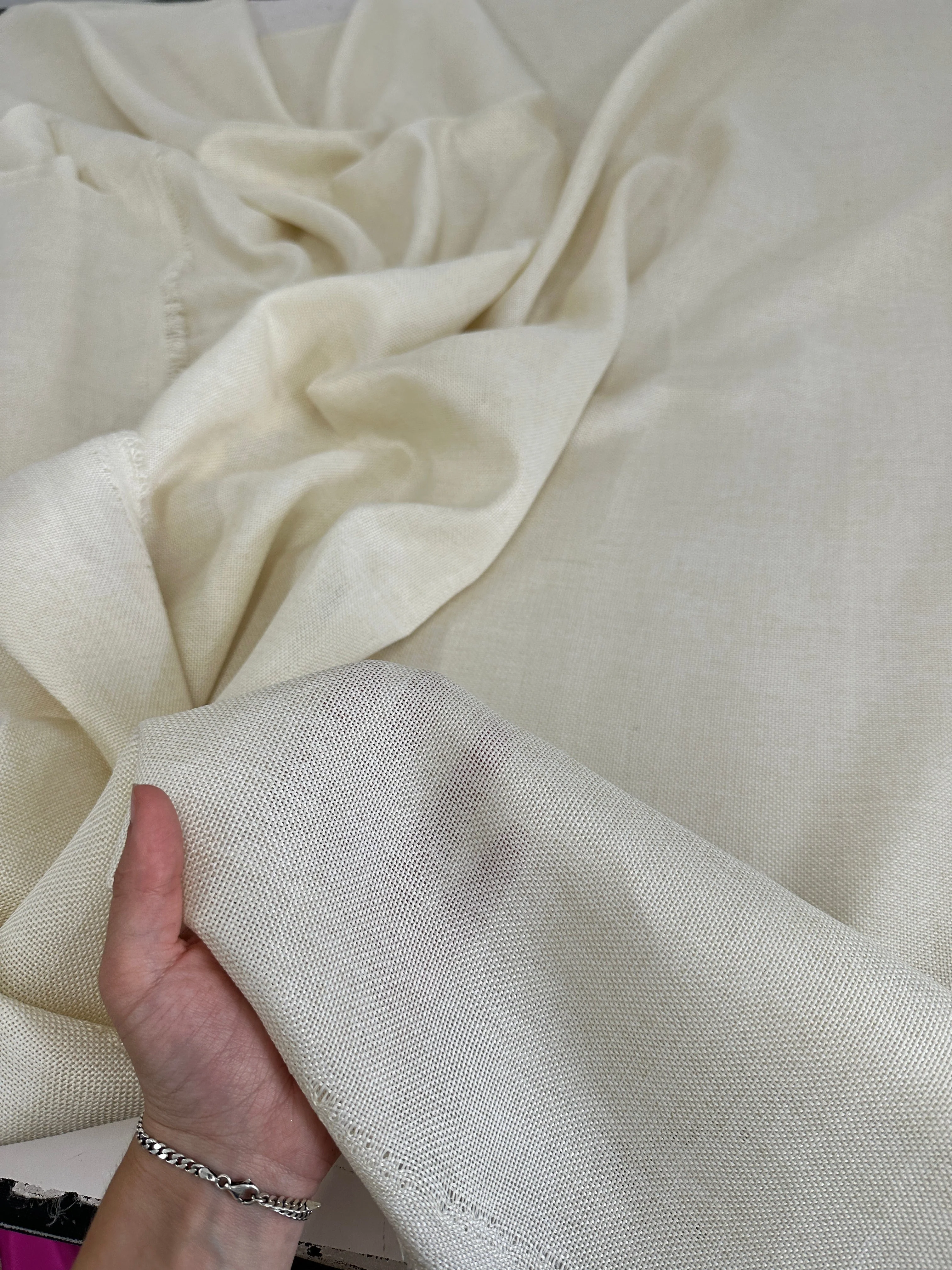 Ivory Faux Linen - Image 8