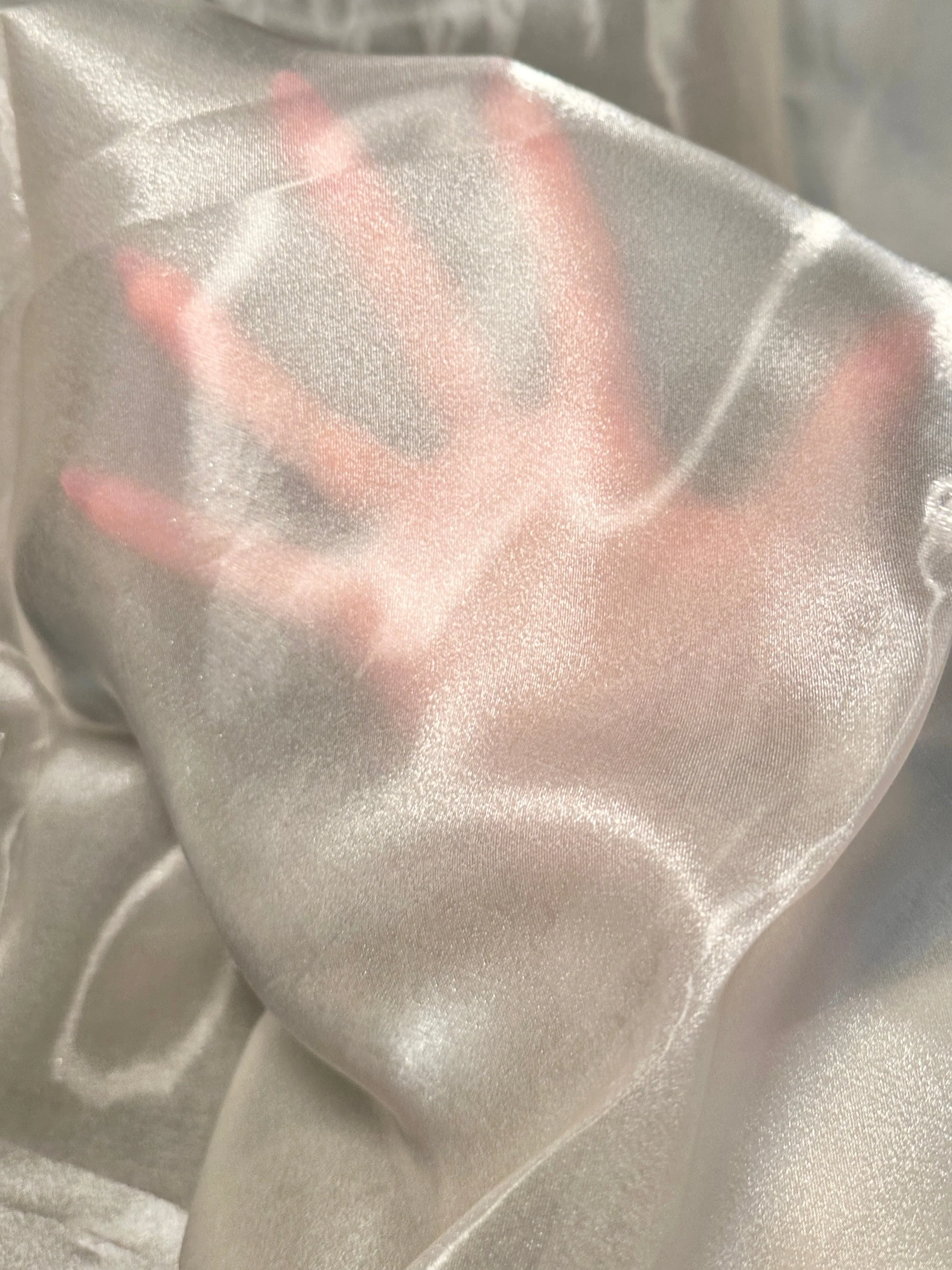 Ivory Liquid Shimmery Organza - Image 4